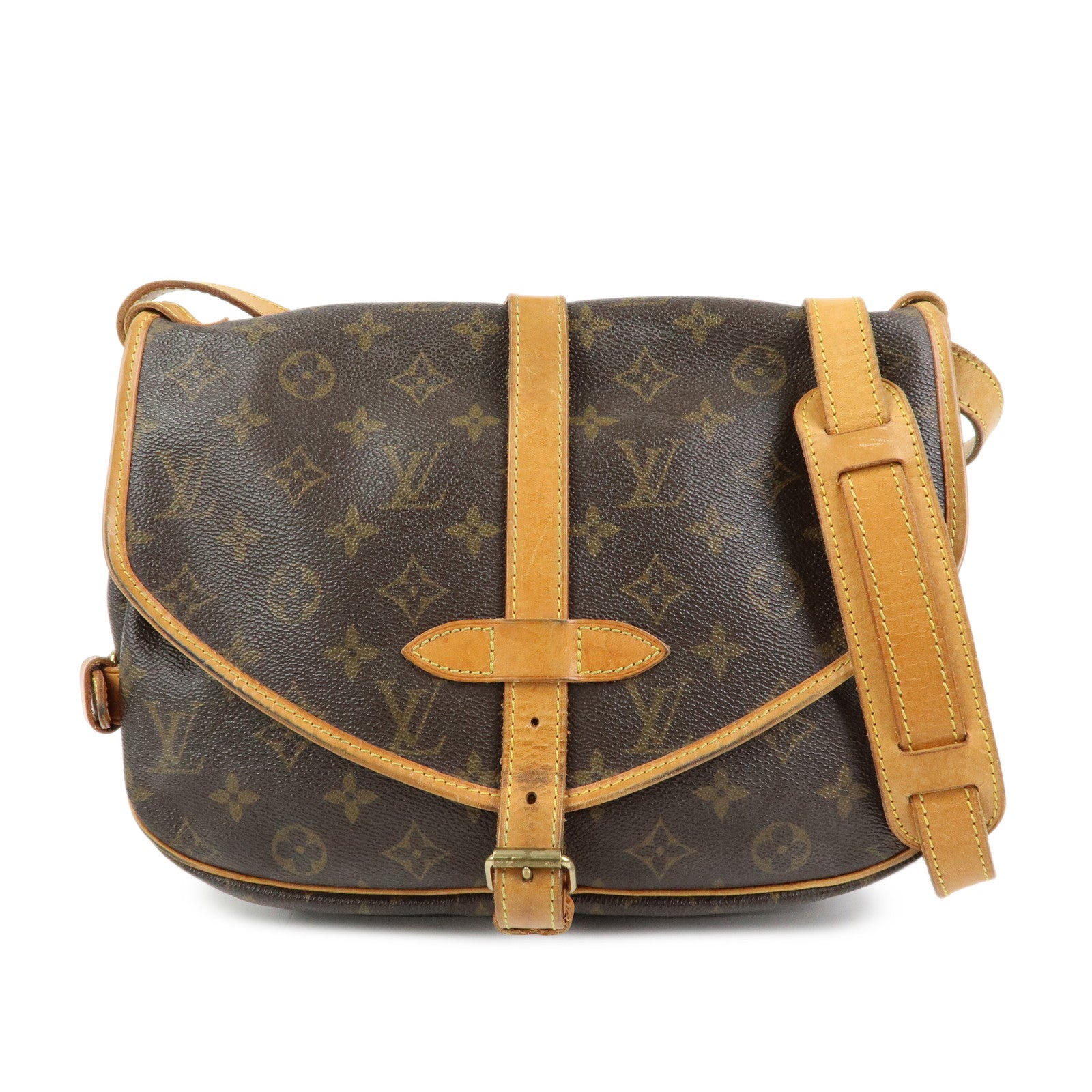 Louis Vuitton Monogram Saumur 30 Canvas Shoulder Bag Brown M42256