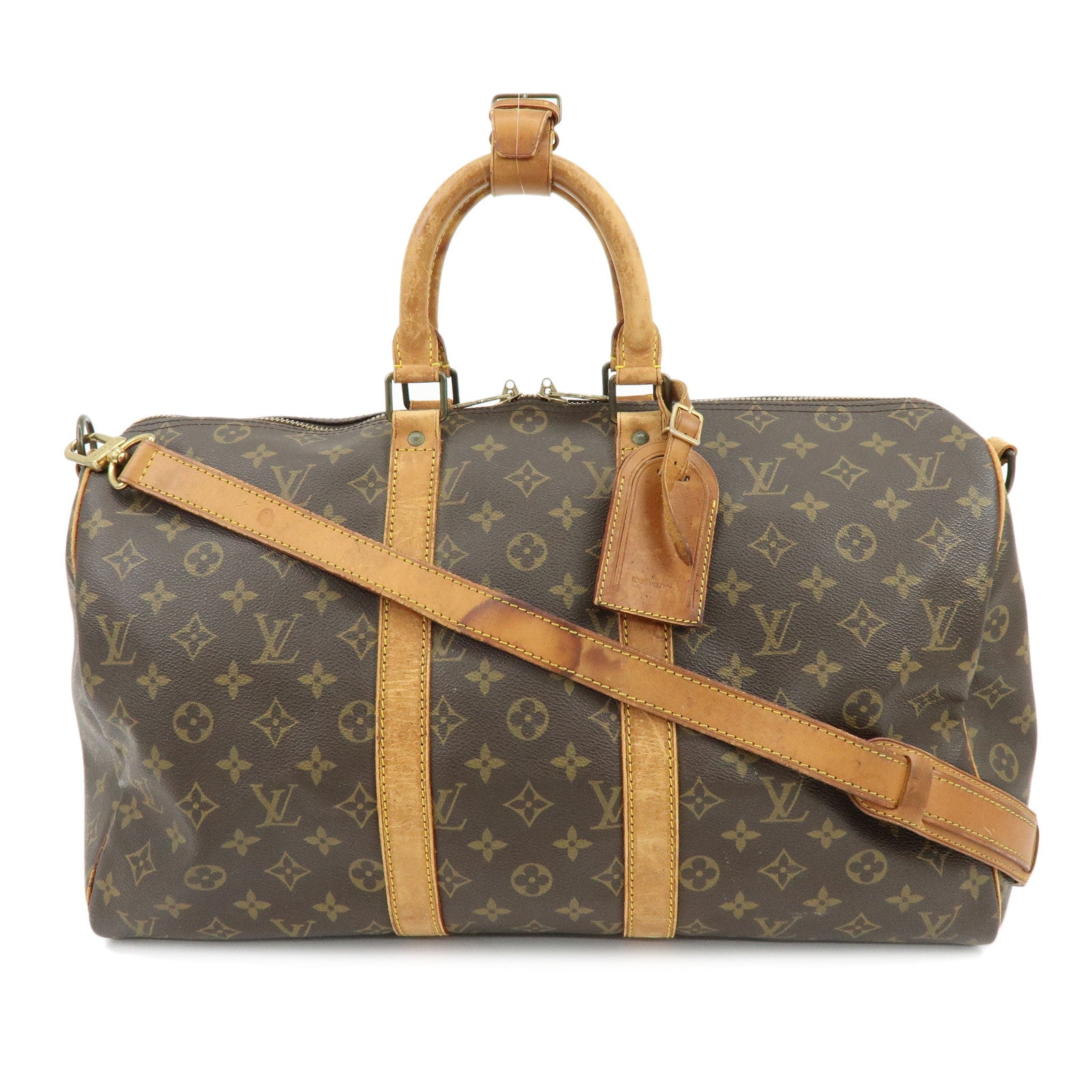 Louis Vuitton Monogram Keep All Bandouliere 45 Boston Bag M41418