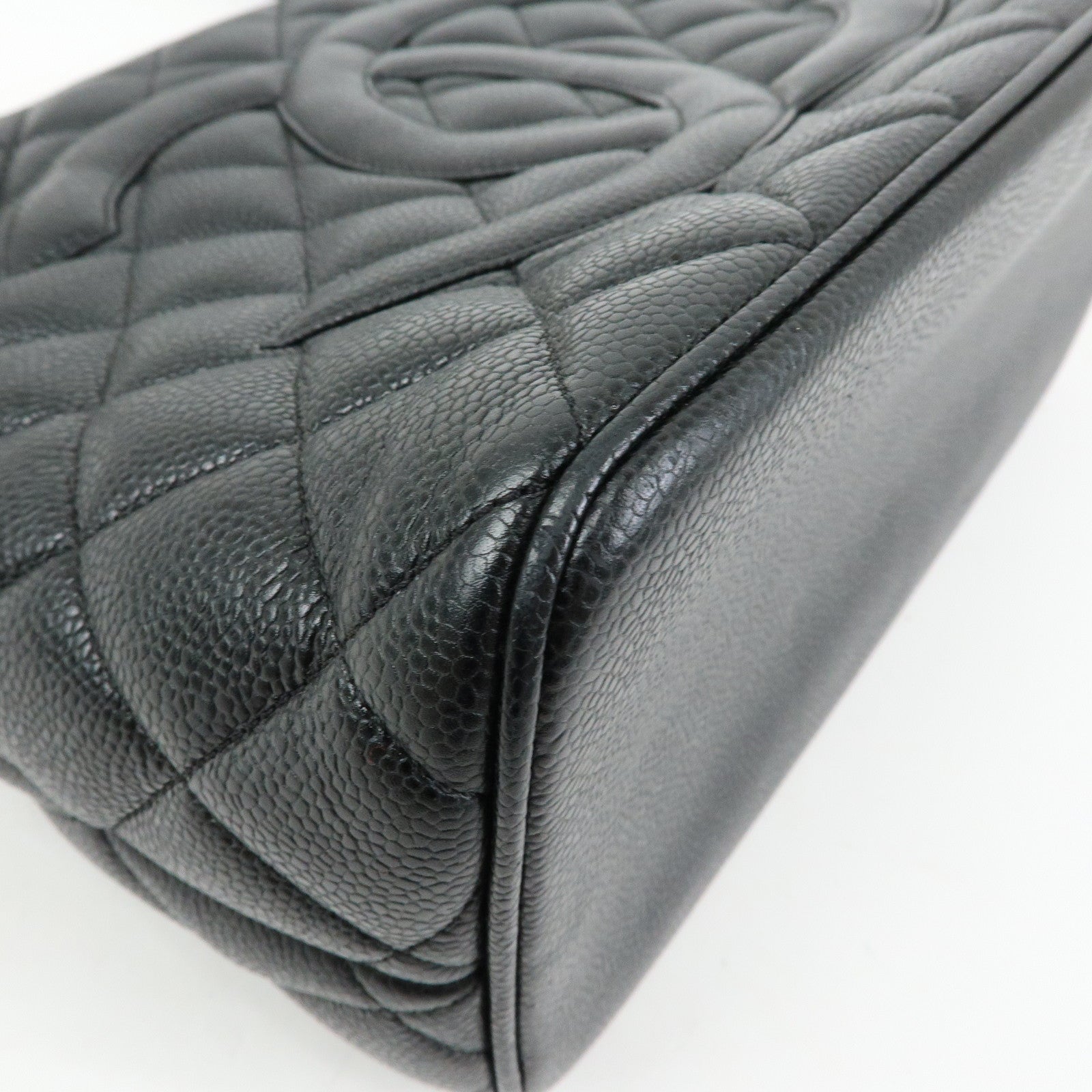 CHANEL Matelasse COCO Mark Medallion Tote Bag Hand Bag Black A01804
