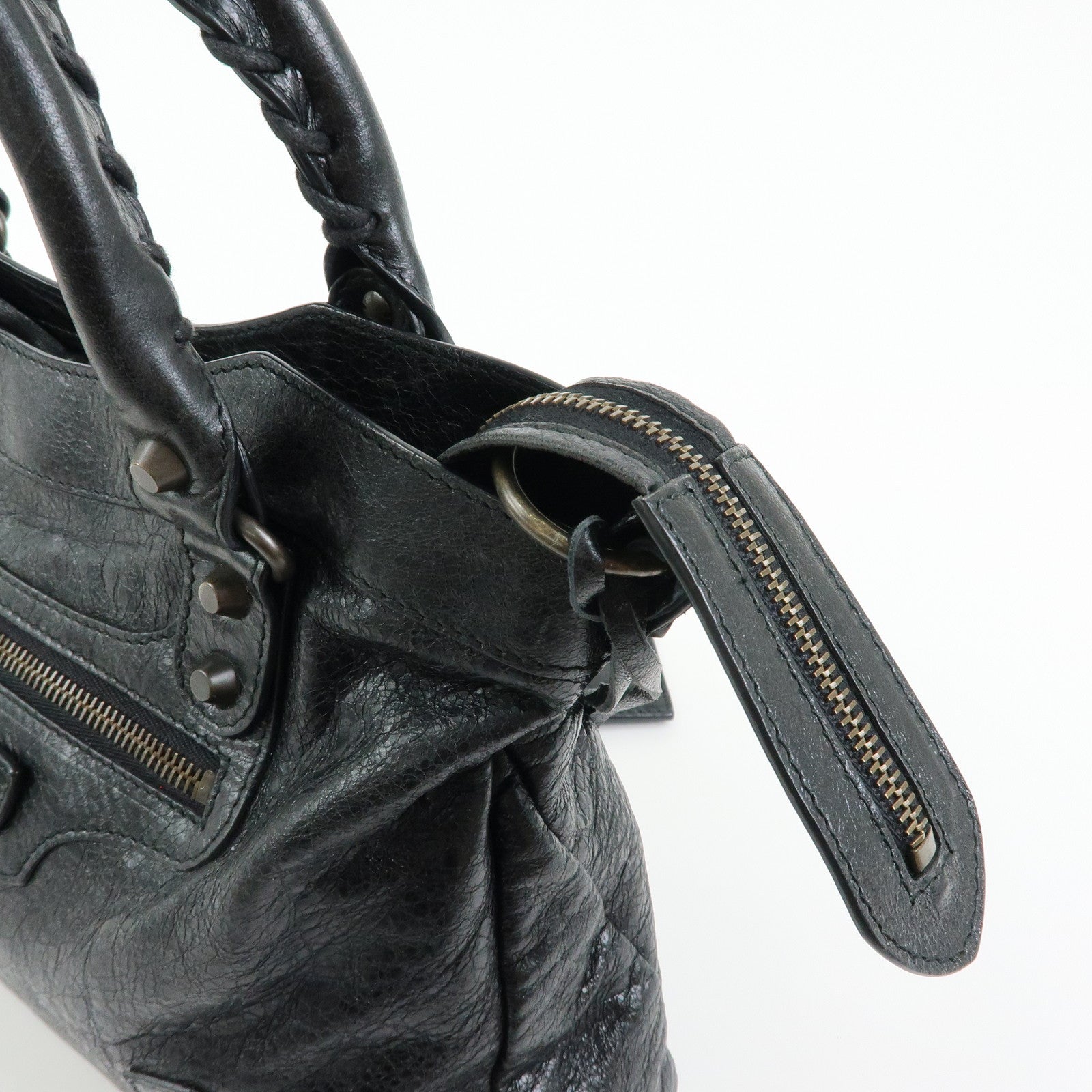 BALENCIAGA The Town Leather 2Way Bag Hand Bag Black 240579