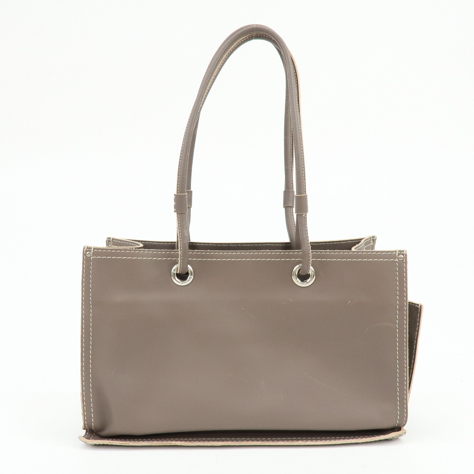LOEWE Anagram Perforated Shopper Tote Bag Leather Shoulder Bag Brown