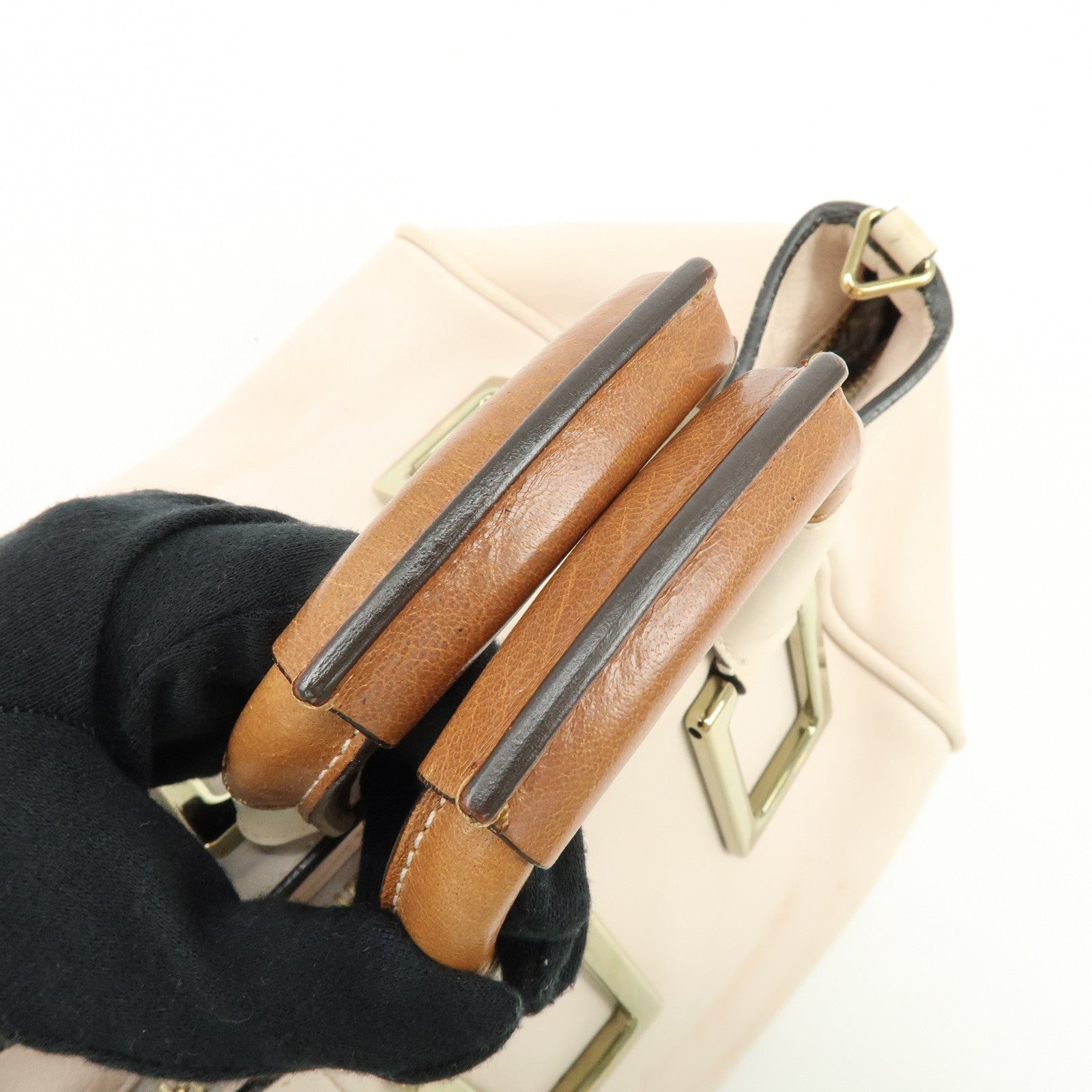 Chloe Ethel Leather 2Way Bag Shoulder Bag Hand Bag Light Beige