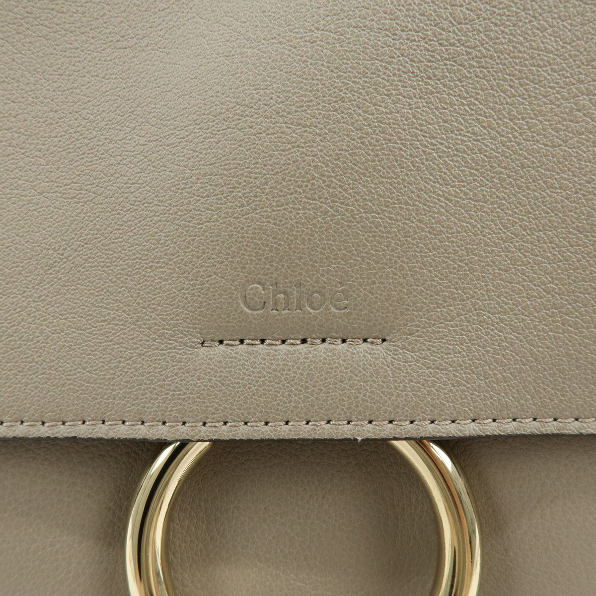 Chloe Faye Day Leather 2Way Bag Hand Bag Shoulder Bag Greige