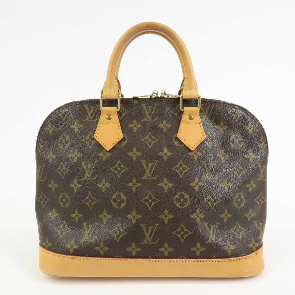 Louis Vuitton Monogram Alma Canvas Leather Hand Bag Brown M51130