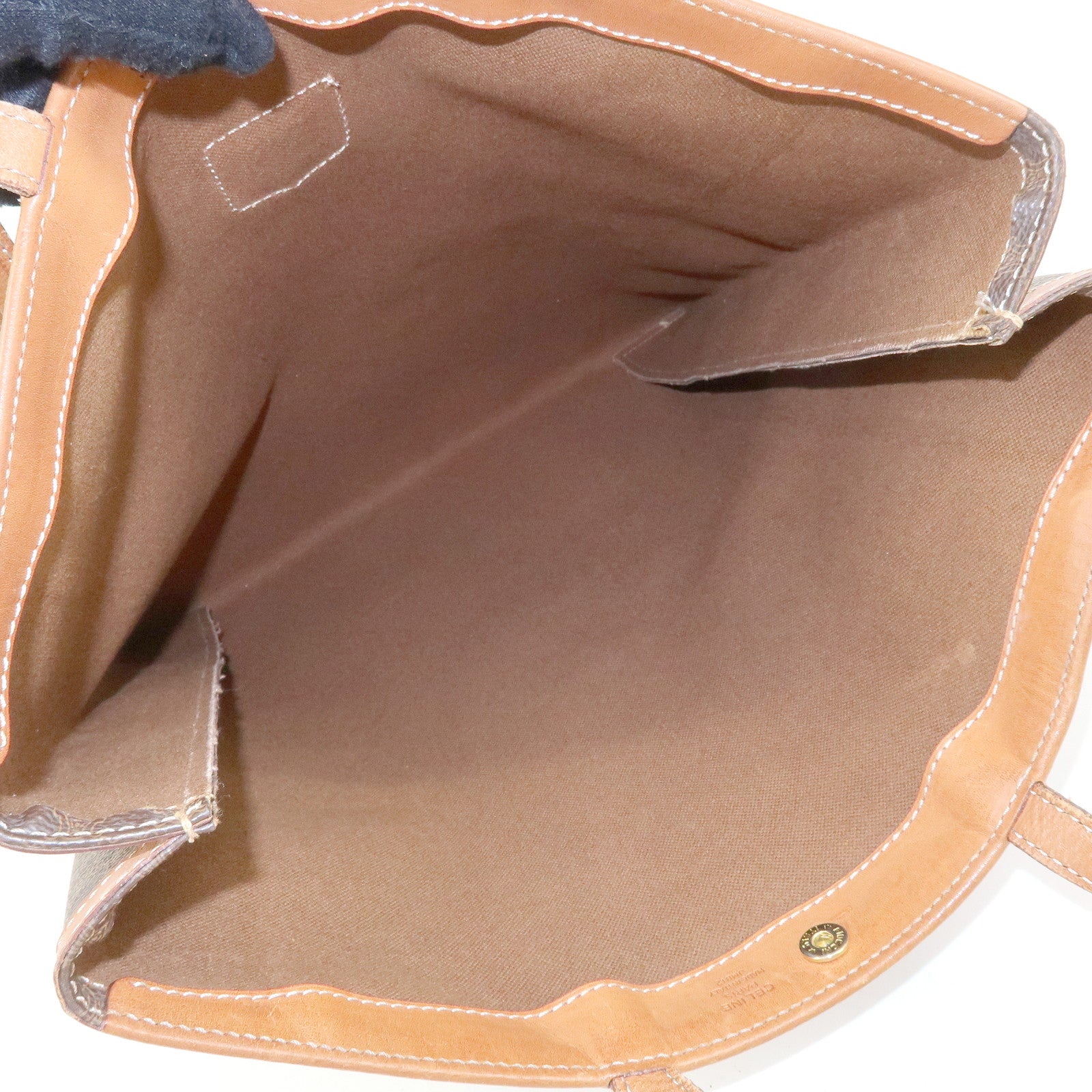 CELINE Macadam PVC Leather Tote Bag Shoulder Bag Brown