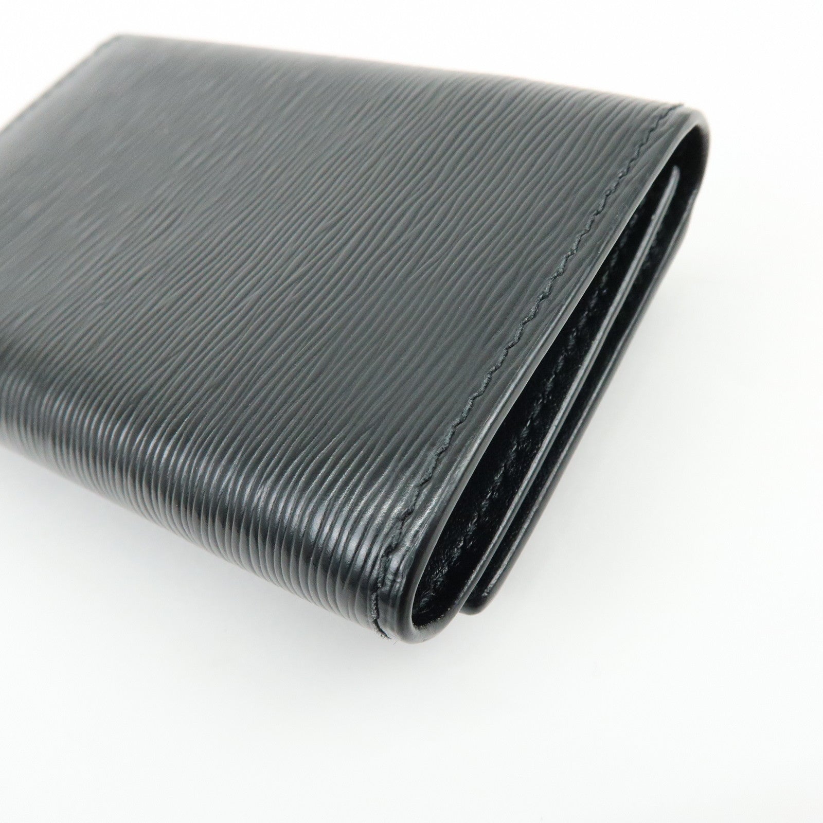 PRADA Vitello Move Leather Tri-fold Compact Wallet Black 1MH021