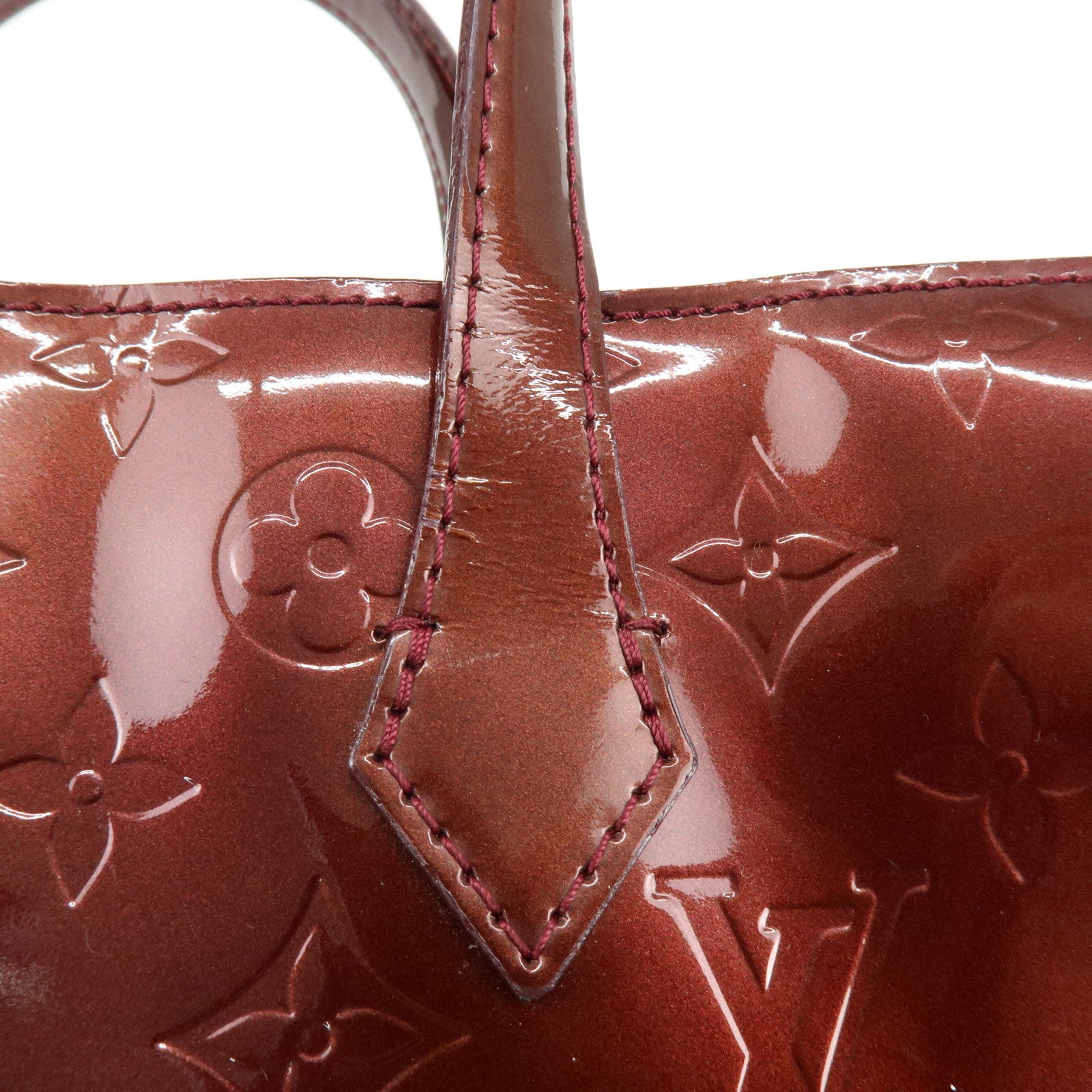 Louis Vuitton Monogram Vernis Wilshire PM Tote Bag Rouge M91644