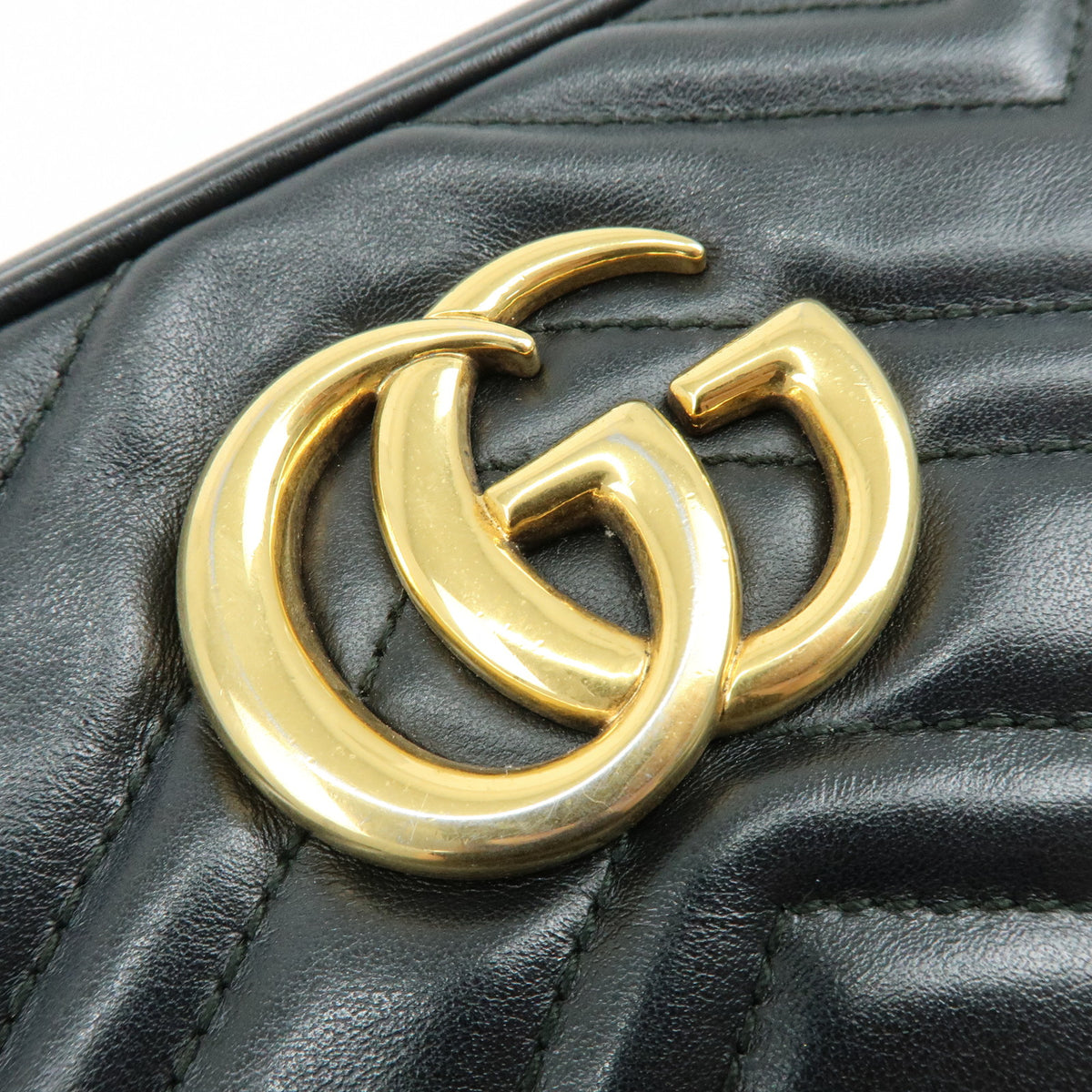 GUCCI GG Marmont Leather Shoulder Bag Crossbody Bag Black 447632