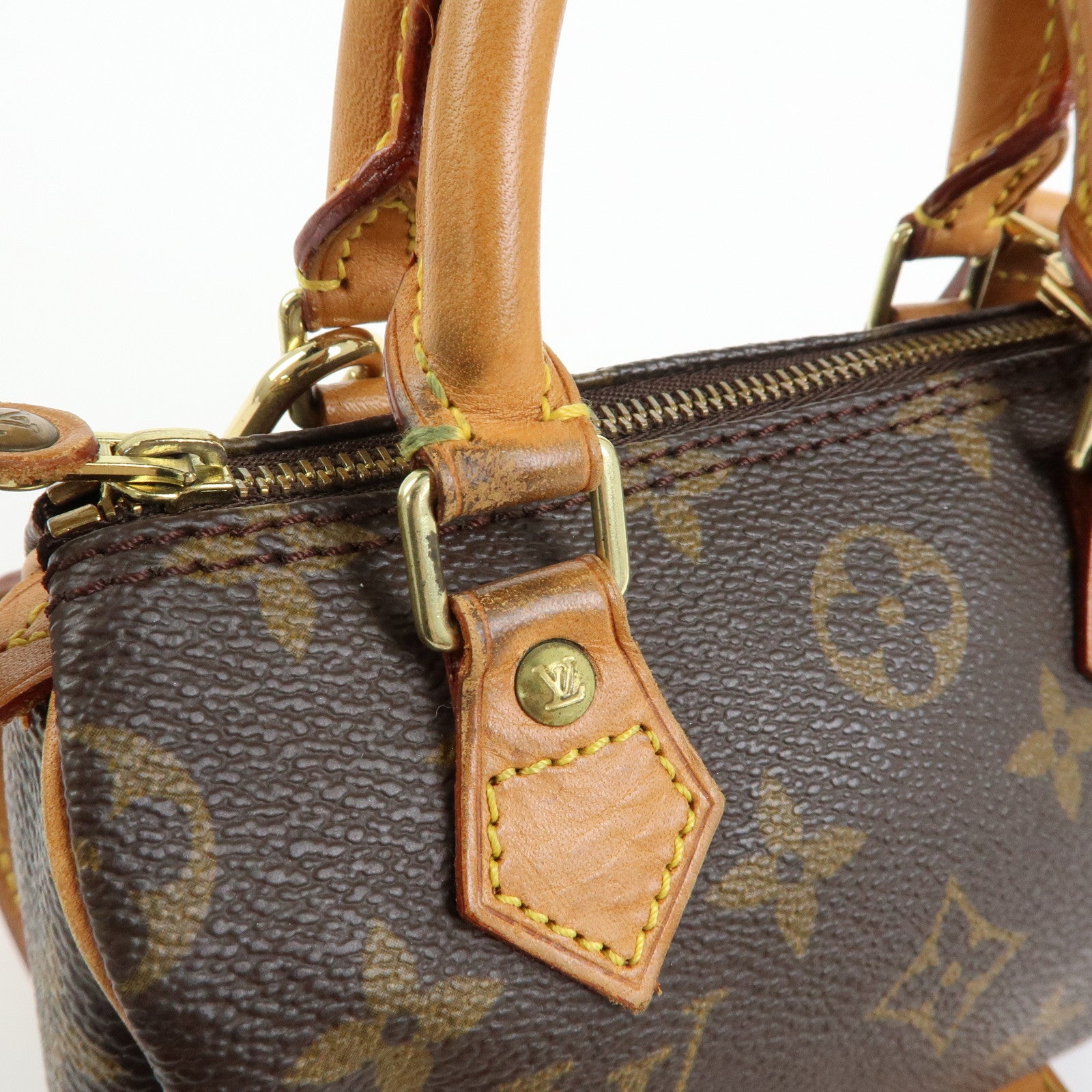 Louis Vuitton Monogram Mini Speedy Canvas Hand Bag & Strap M41534