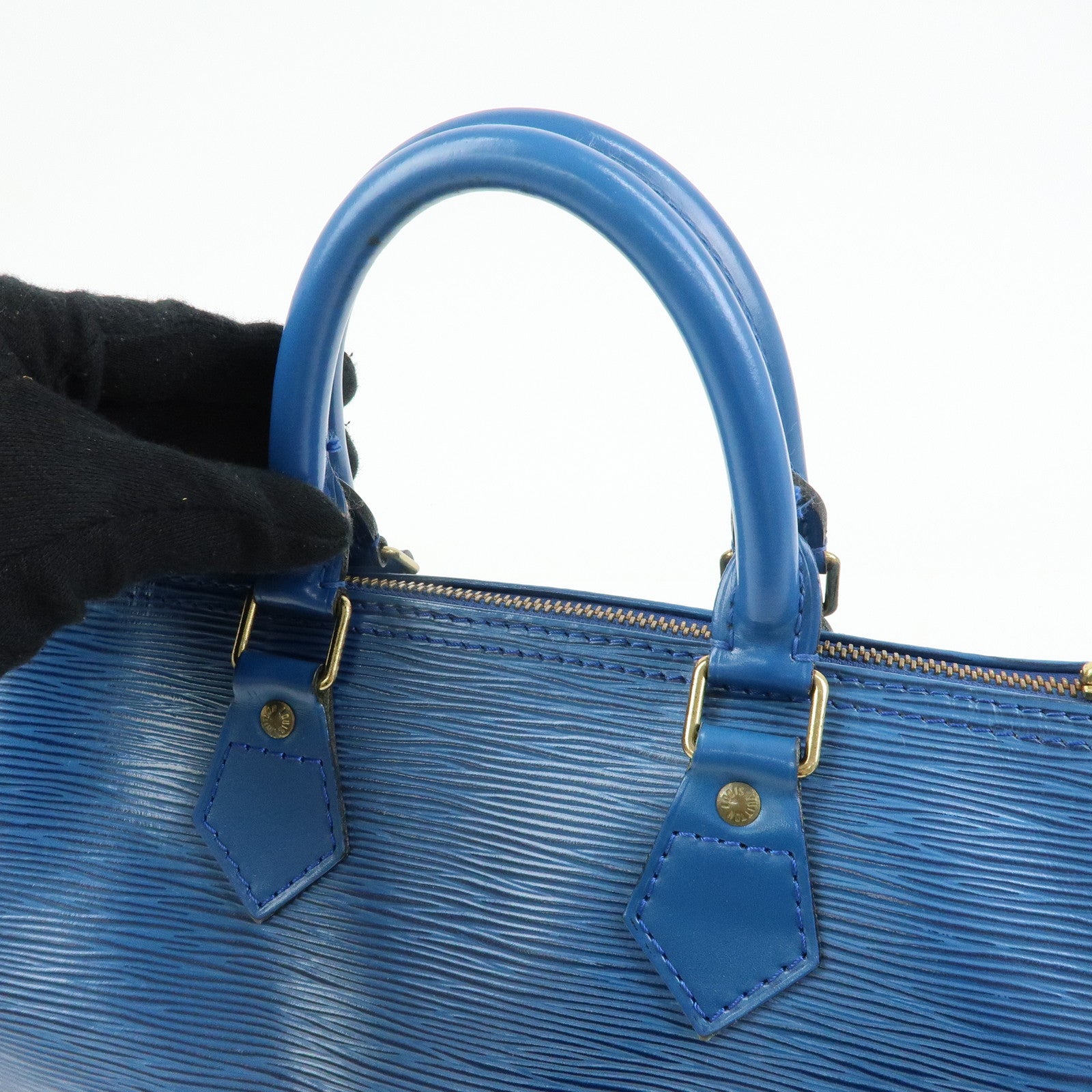 Louis Vuitton Epi Speedy 25 Hand Bag Boston Bag Toledo Blue M43015