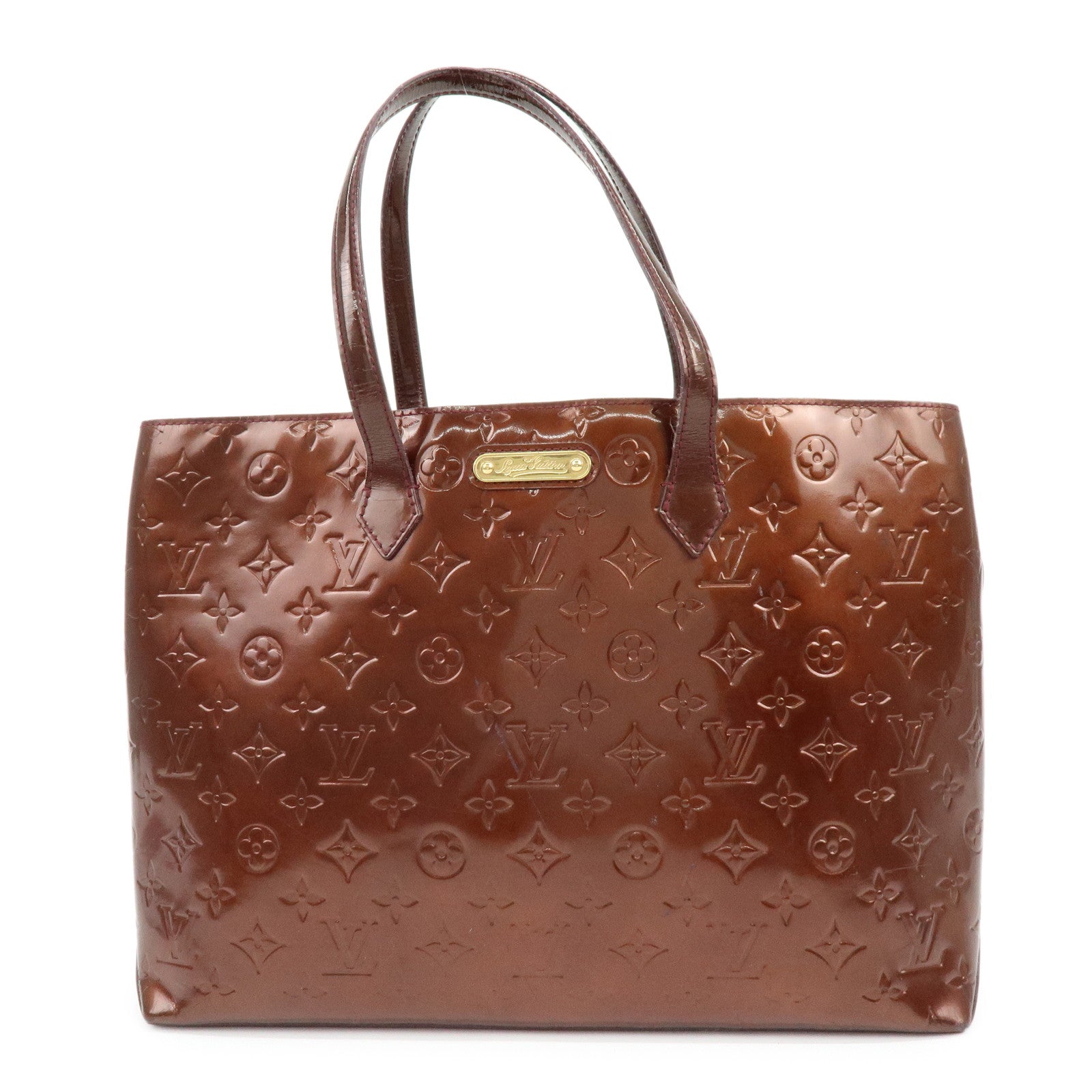 Louis Vuitton Monogram Vernis Wilshire MM Tote Bag Hand Bag M91646