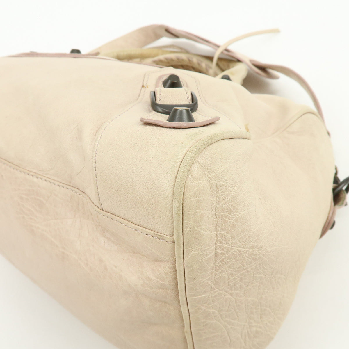 BALENCIAGA The Twiggy Leather 2Way Hand Bag White Light Purple 128523