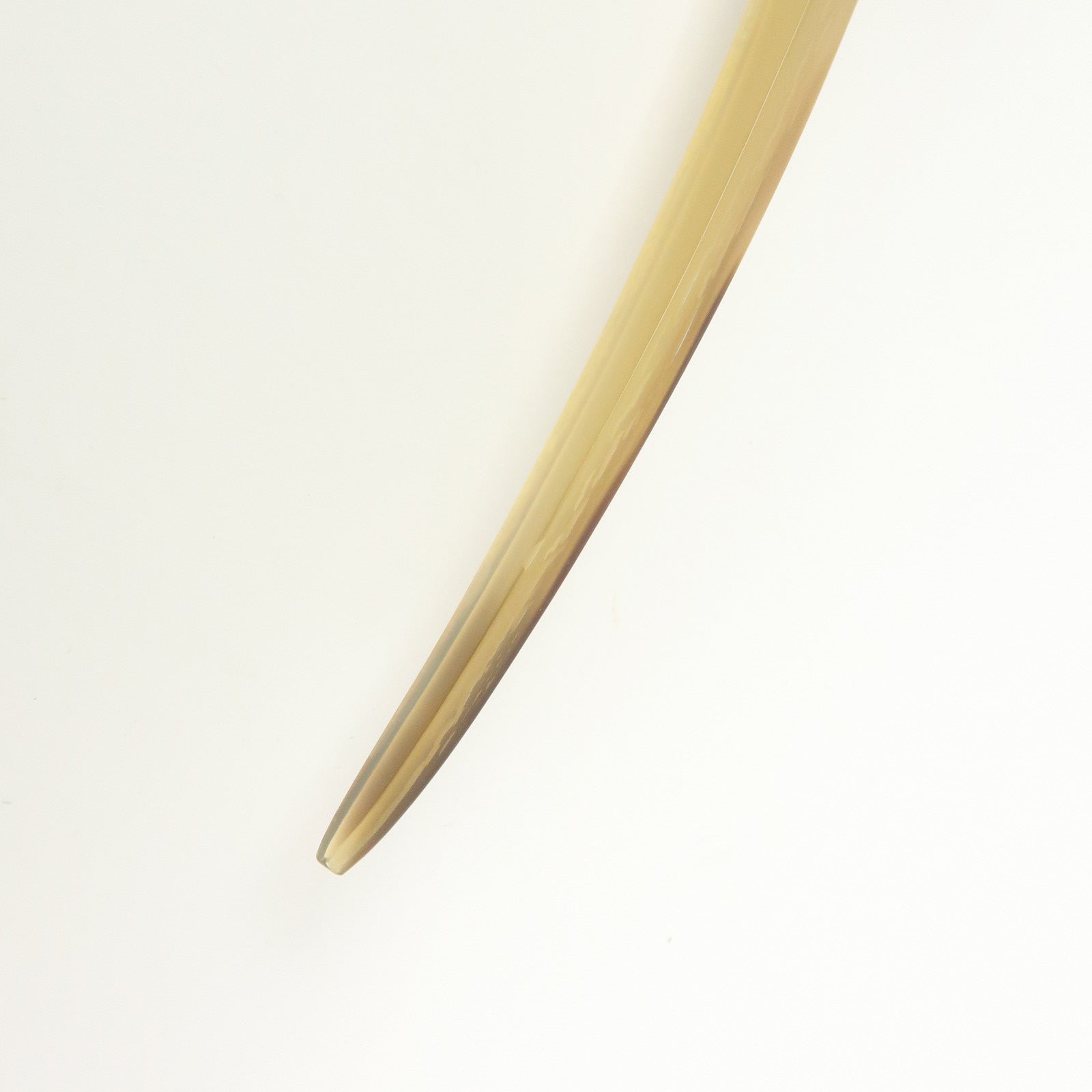 Hermes Rocaille Buffalo Horn Hair Stick Pin H Logo Beige Brown