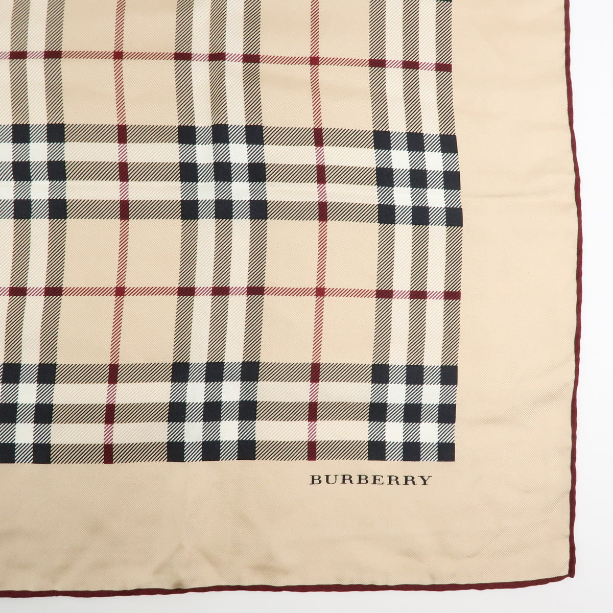 YSL BURBERRY Lot of 2 Silk 100% Scarf Nova Plaid Flower Blue Beige