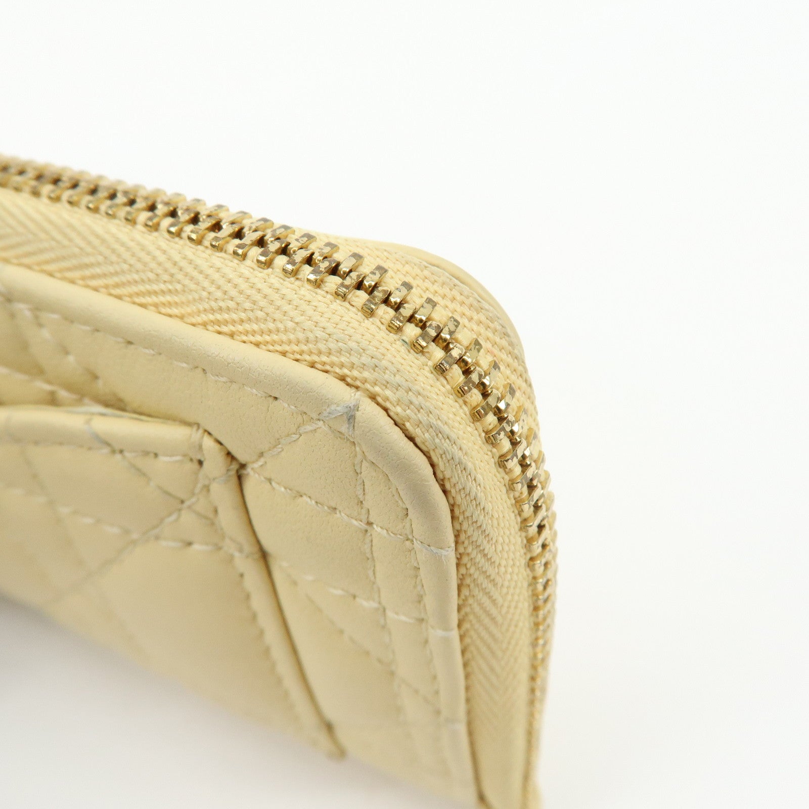 Christian Dior Lady Dior Cannage Cosmos Lambskin Card Case Yellow