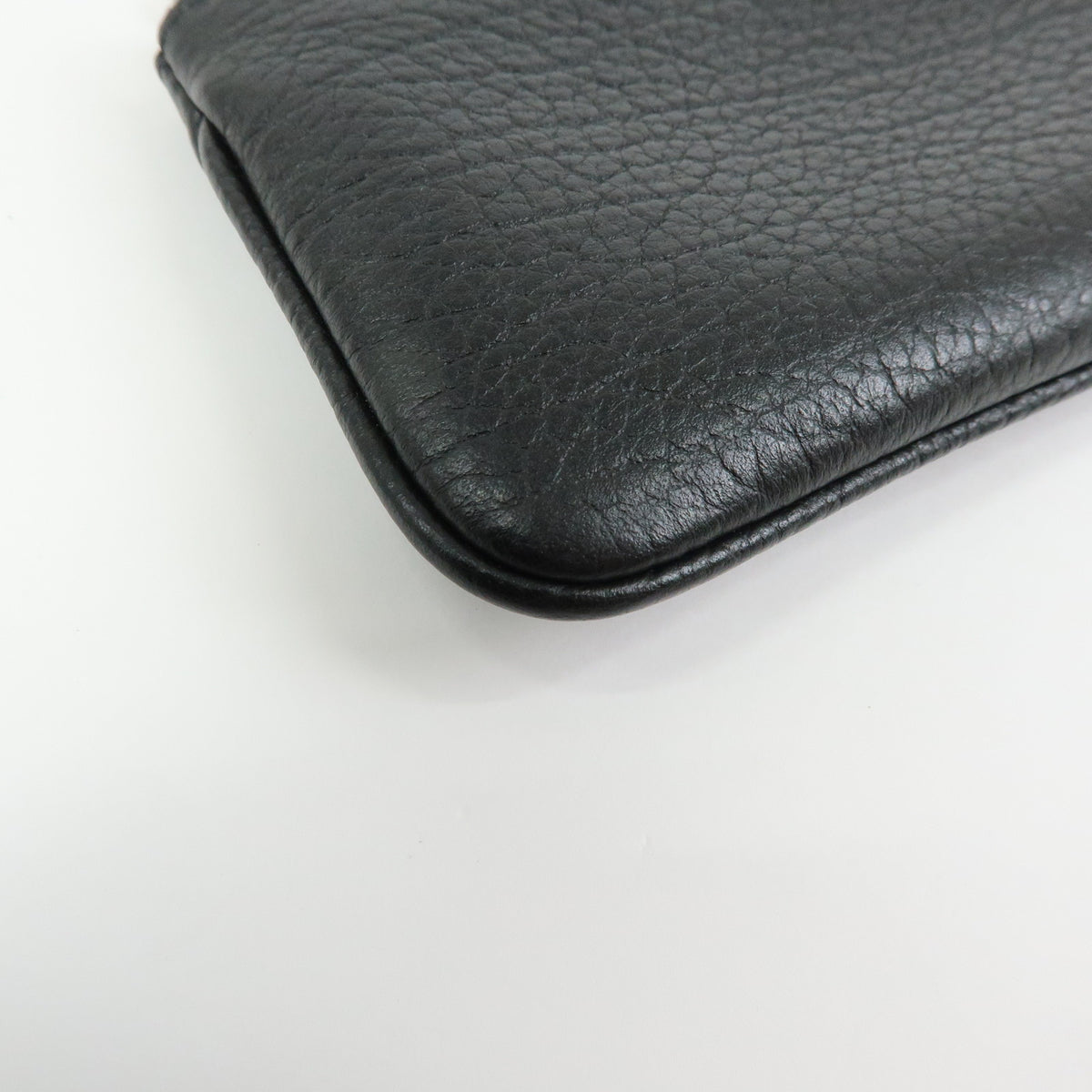 GUCCI Double G Leather Coin Case Key Chain Black 795330
