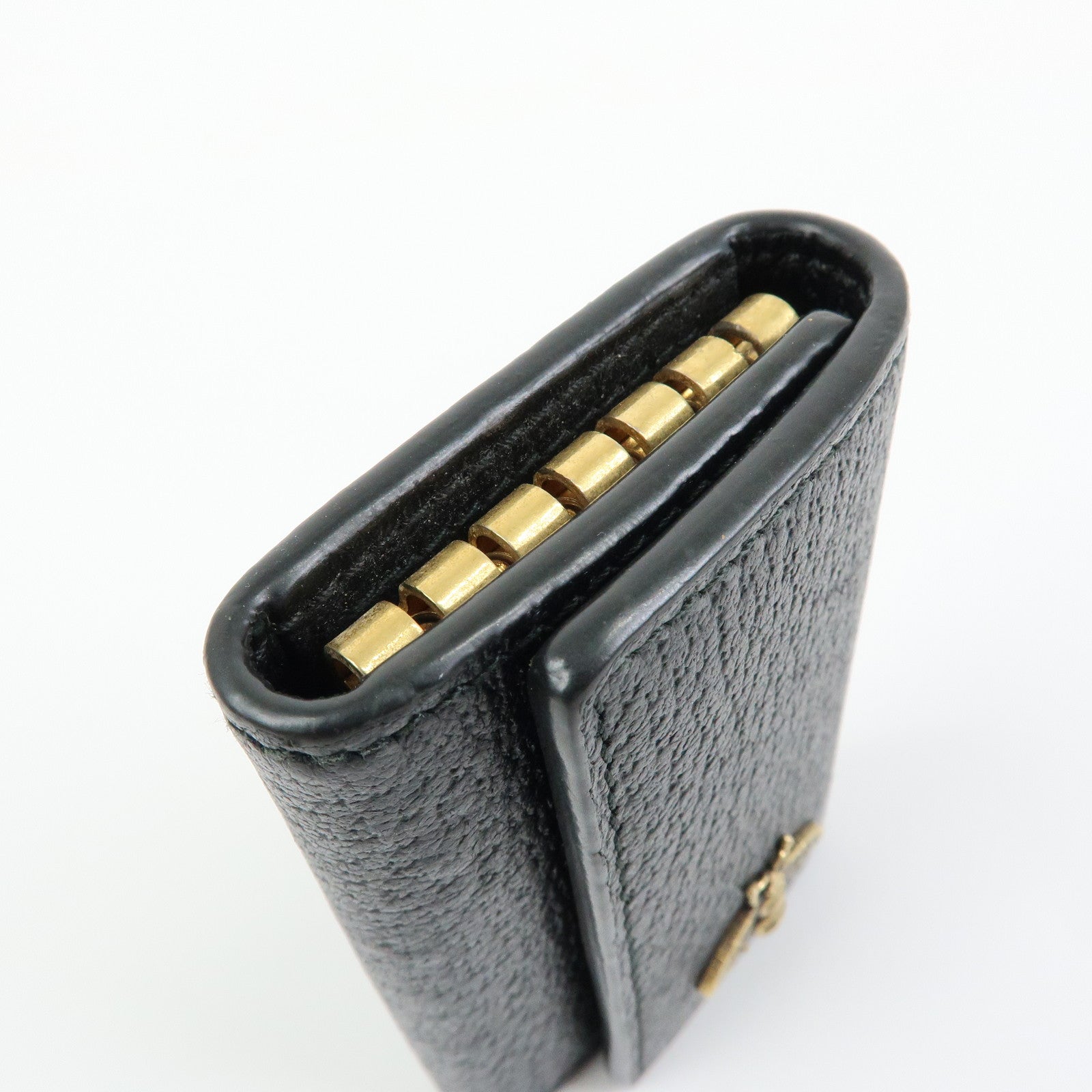 GUCCI Animalier Bee Leather 6 Ring Key Case Key Holder Black 523683