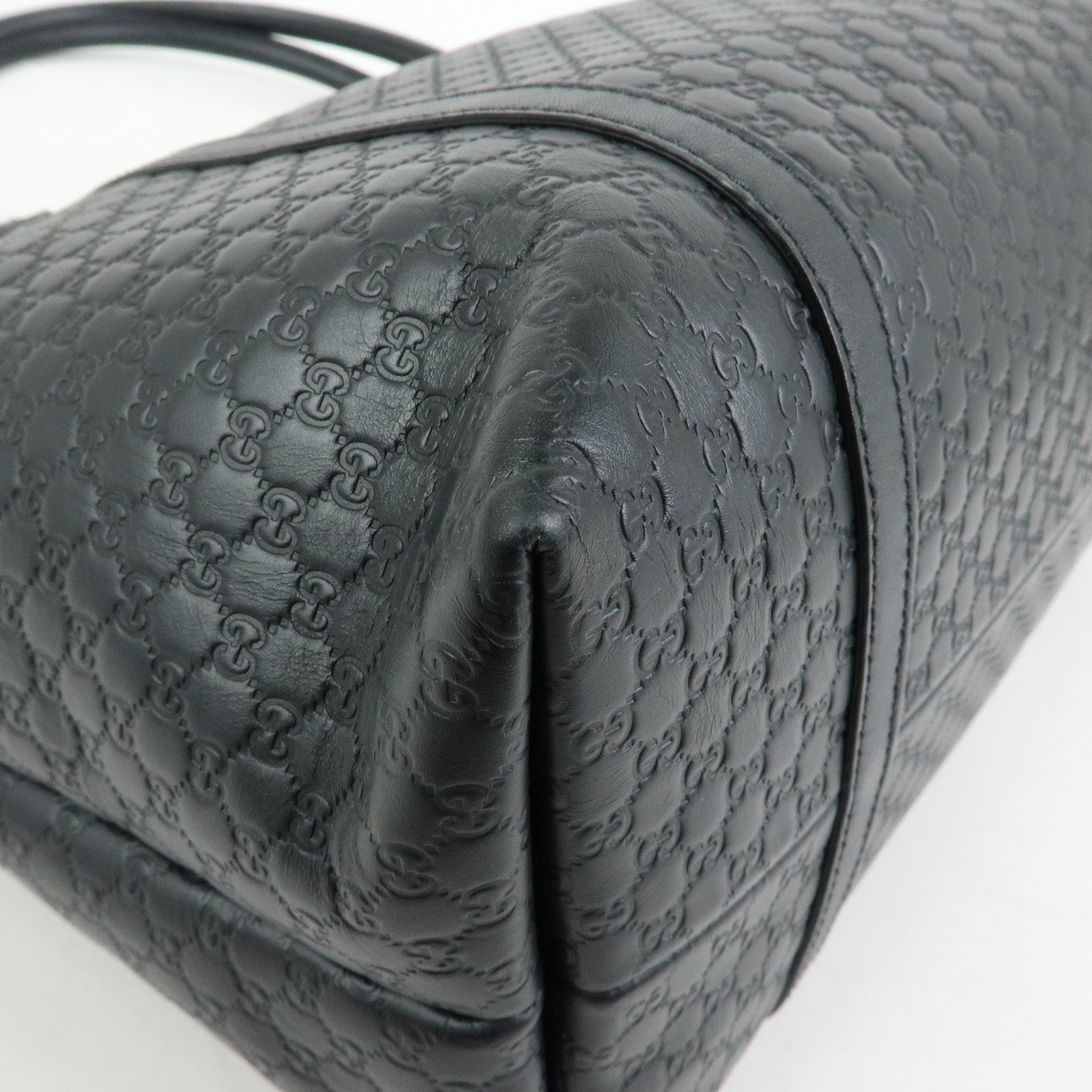 GUCCI Microguccissima Leather Tote Bag Shoulder Bag Black 449647