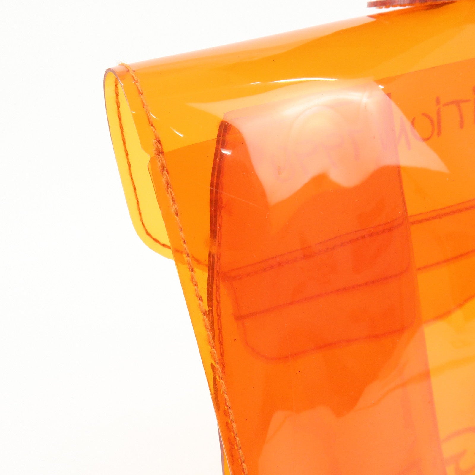 HERMES Kelly Vinyl Hand Bag SOUVENIR DE L'EXPOSITION Orange