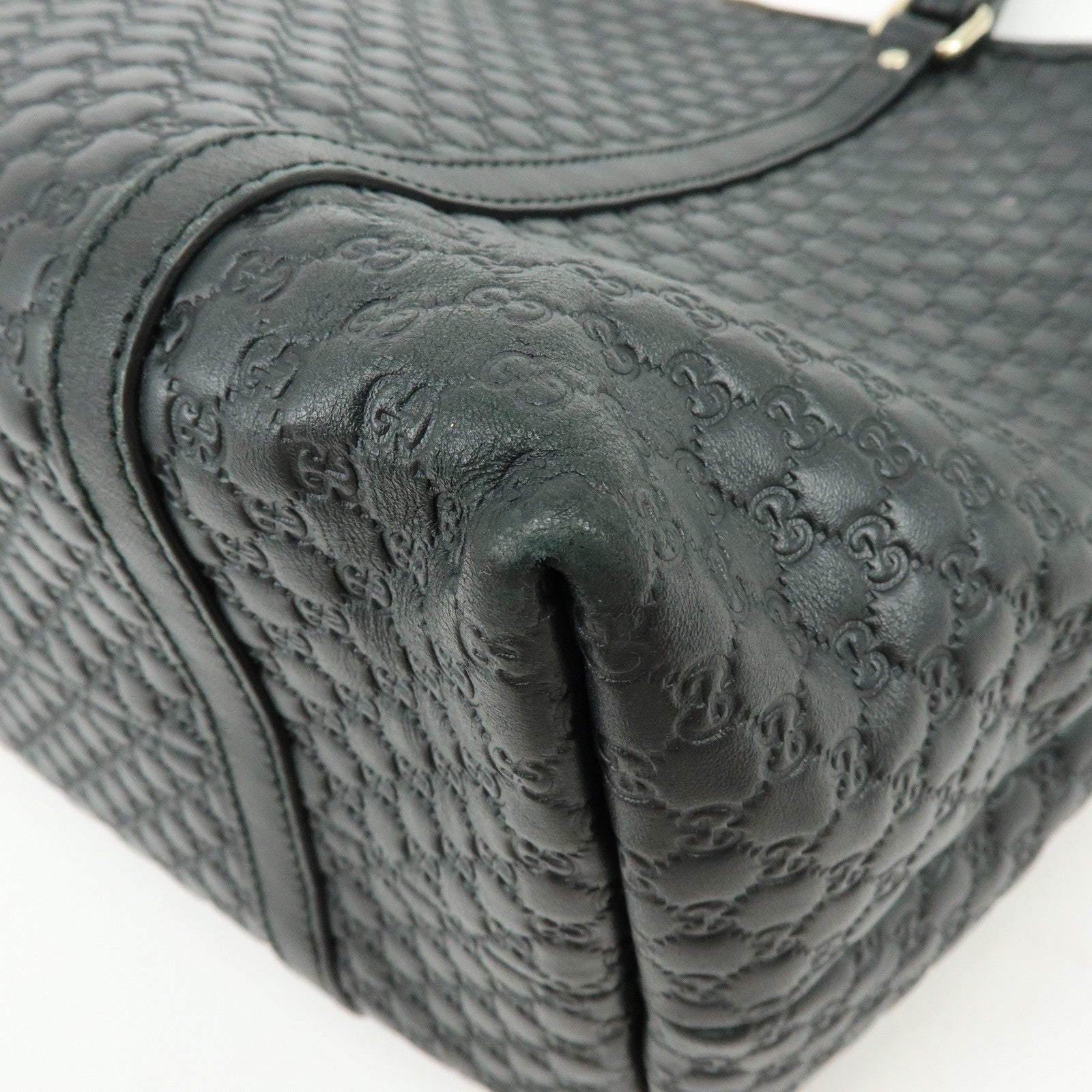 GUCCI Microguccissima Leather Tote Bag Shoulder Bag Black 449647