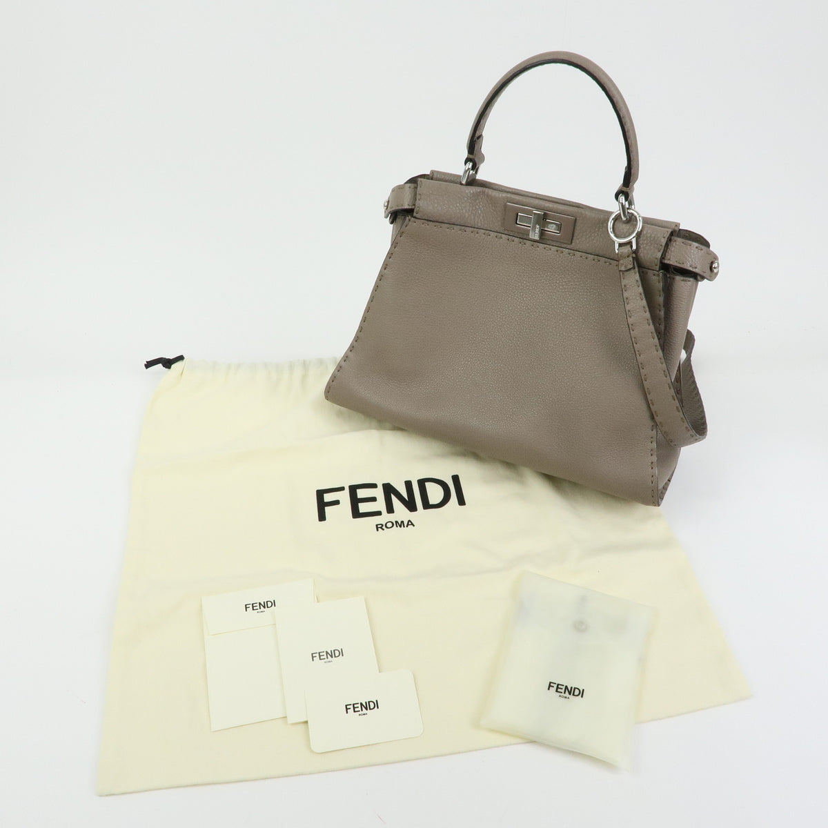 FENDI Peekaboo Medium Celleria 2Way Bag Hand Bag Shoulder Bag 8BN290