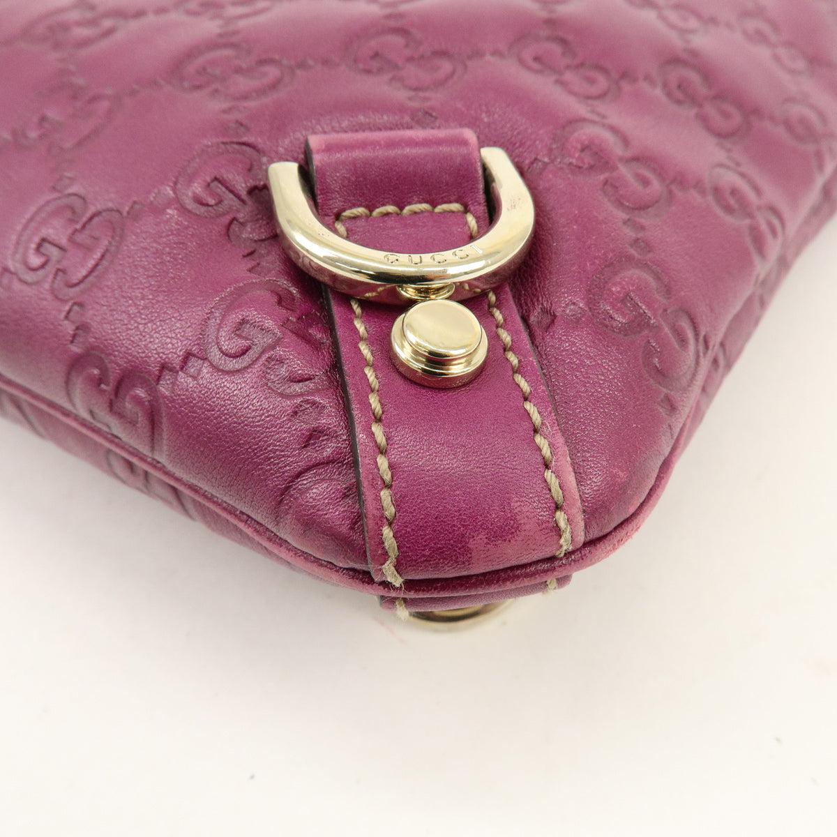 GUCCI Abbey Guccissima Leather Shoulder Bag Crossbody Bag Purple 131326