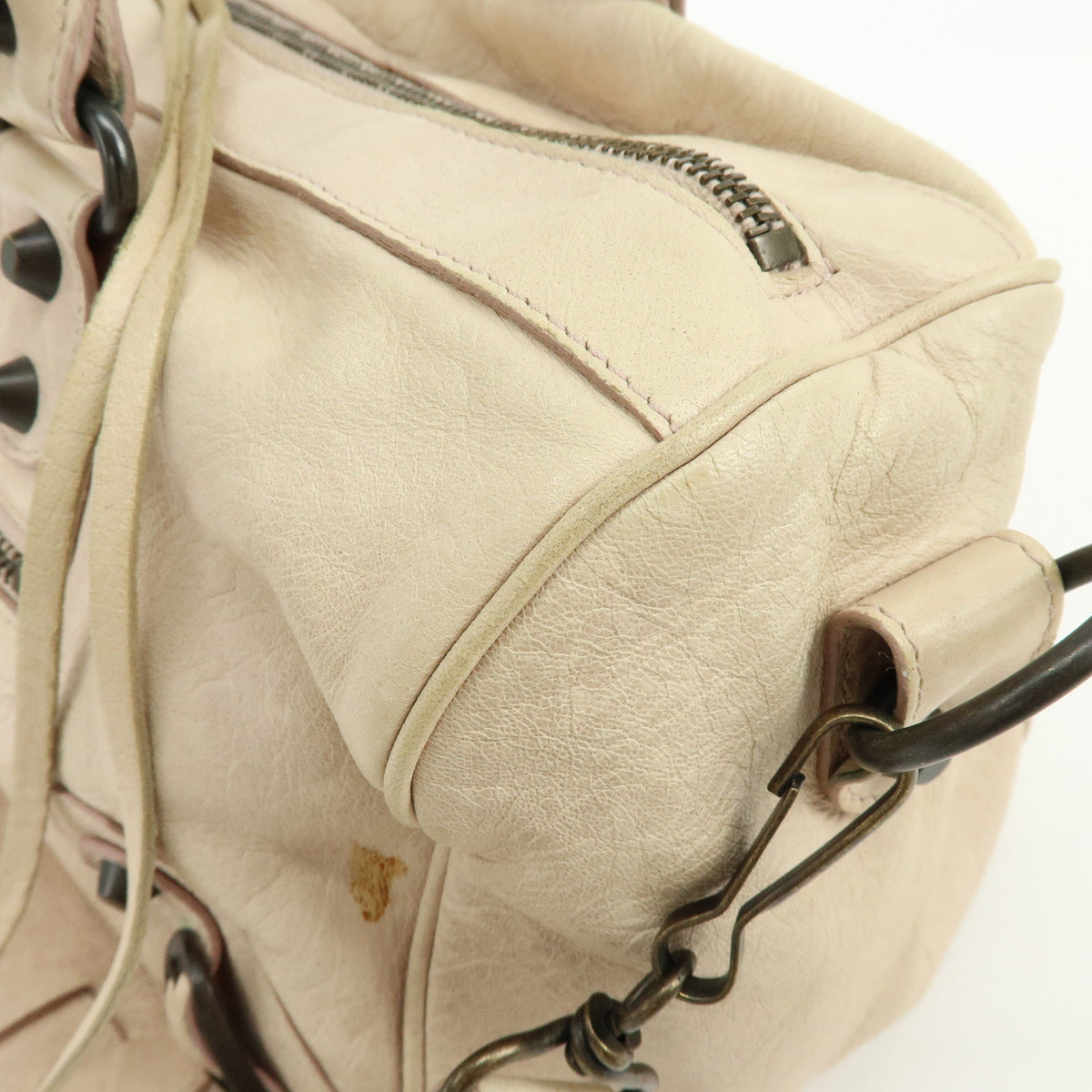 BALENCIAGA The Twiggy Leather 2Way Hand Bag White Light Purple 128523