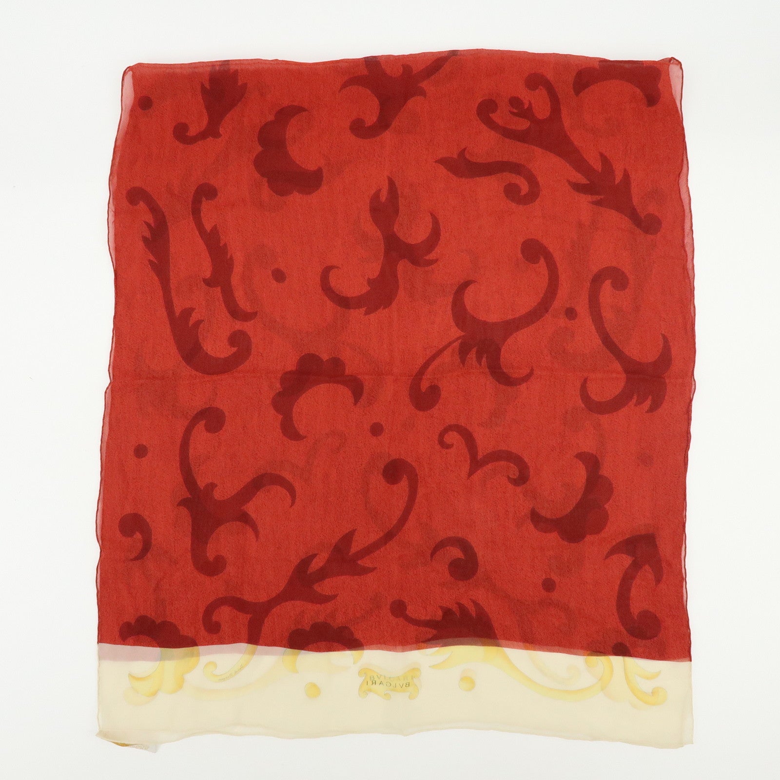 BVLGARI Set of 2 Silk 100% Scarf Balloon Motif Black Red Gold