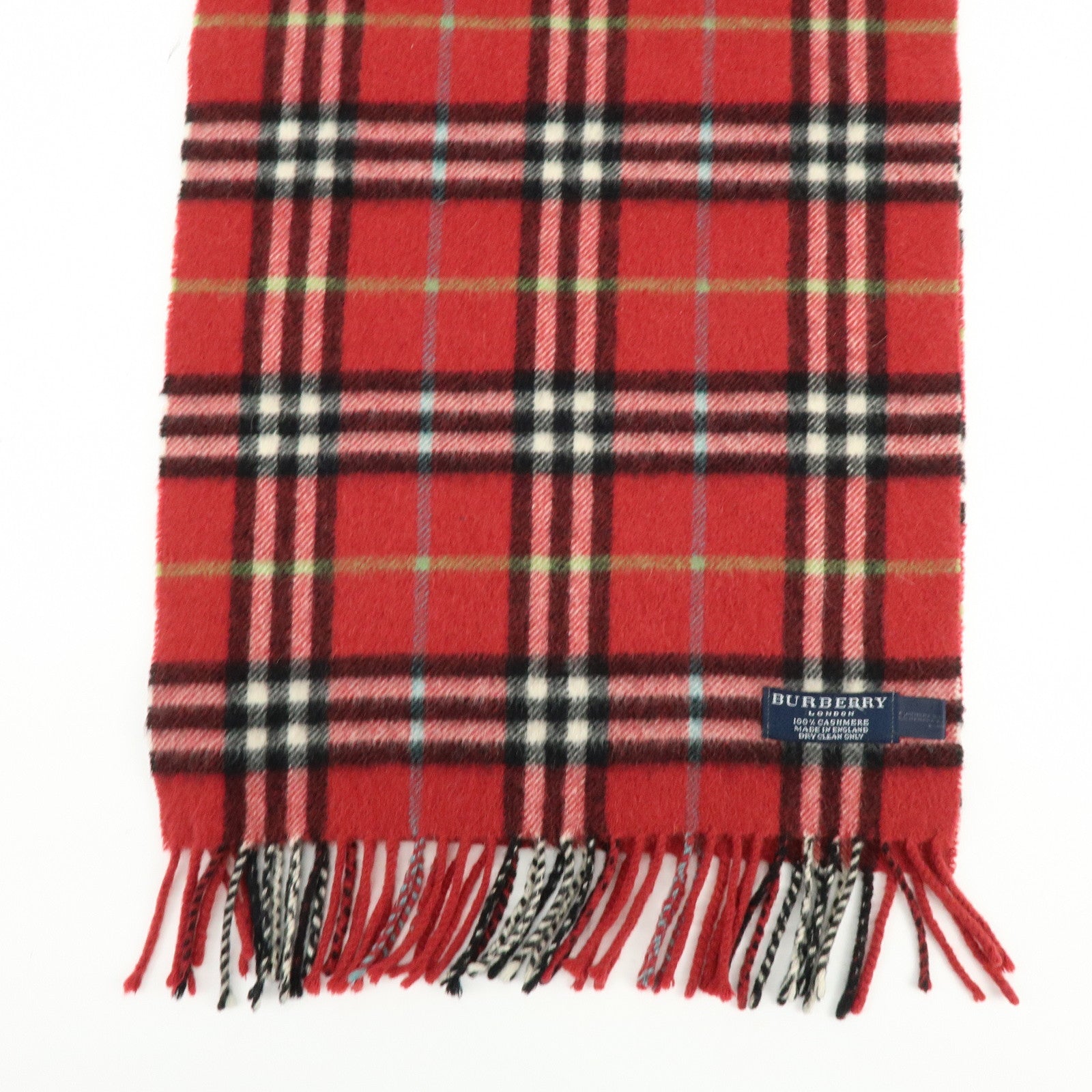 BURBERRY Nova Plaid Lot of 2 Cashmere100% Scarf Stole Red Navy