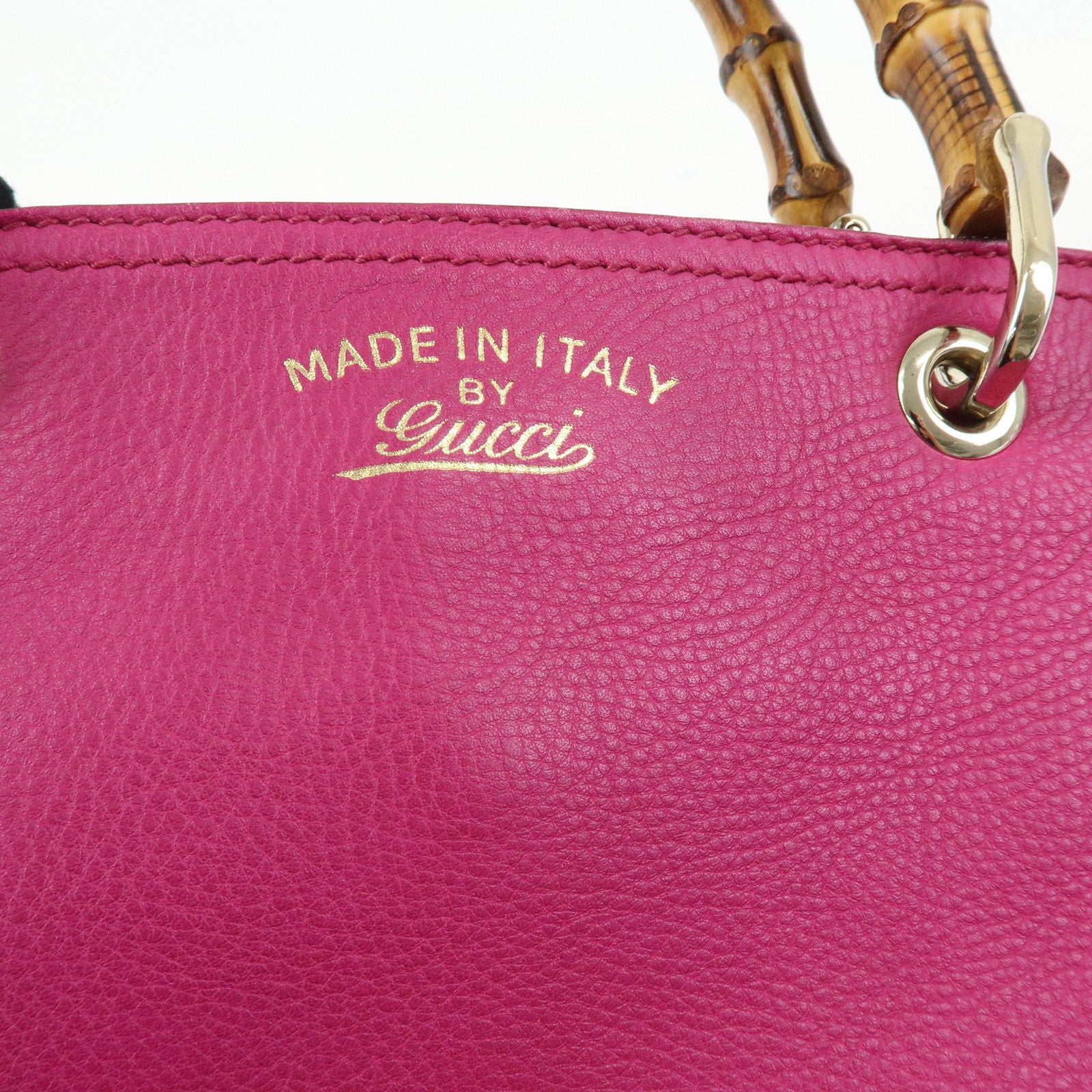 GUCCI Bamboo Shopper Small Leather 2Way Bag Tote Bag Pink 336032