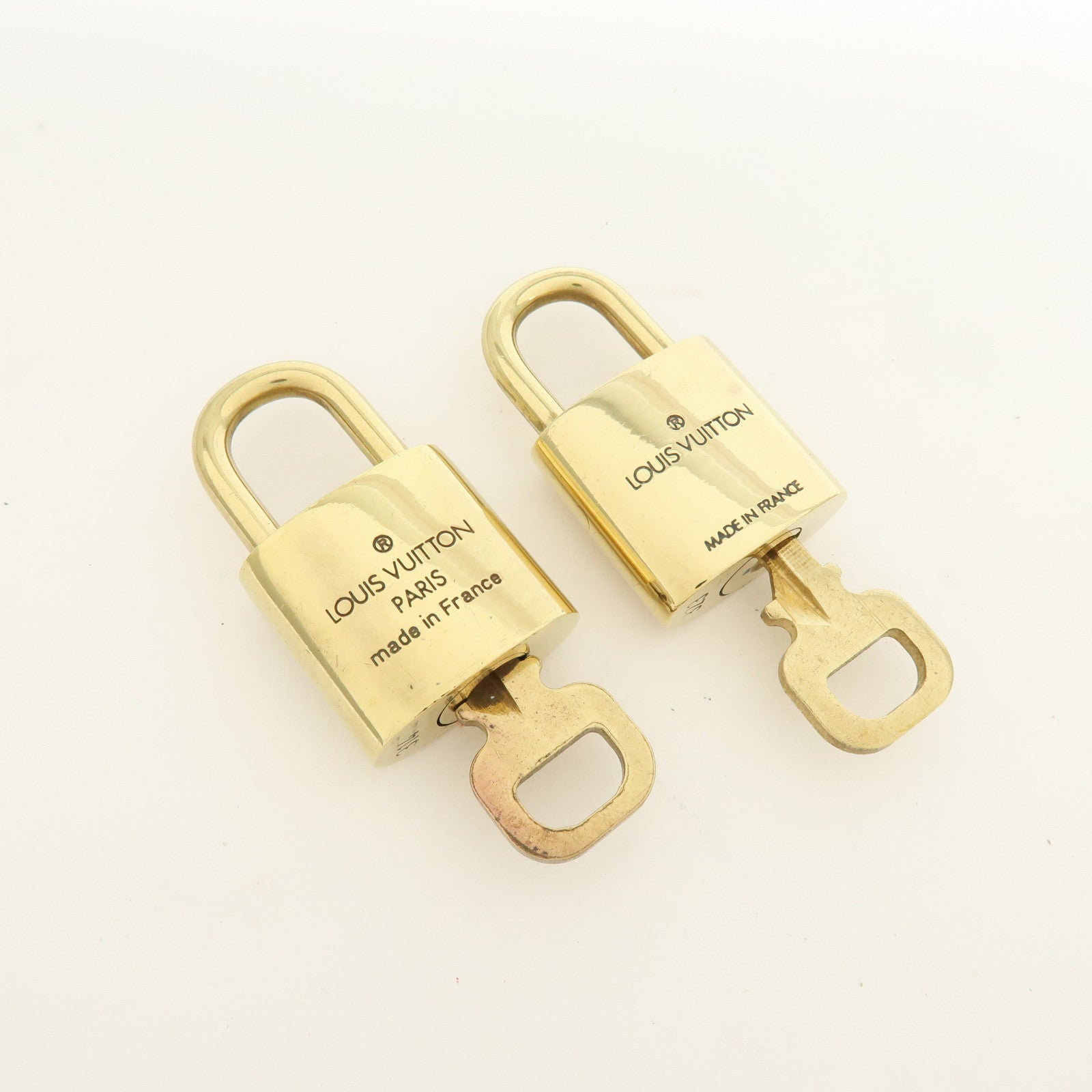 Louis Vuitton Lot of 10 Metal Lock & Key Cadena Key Lock Gold