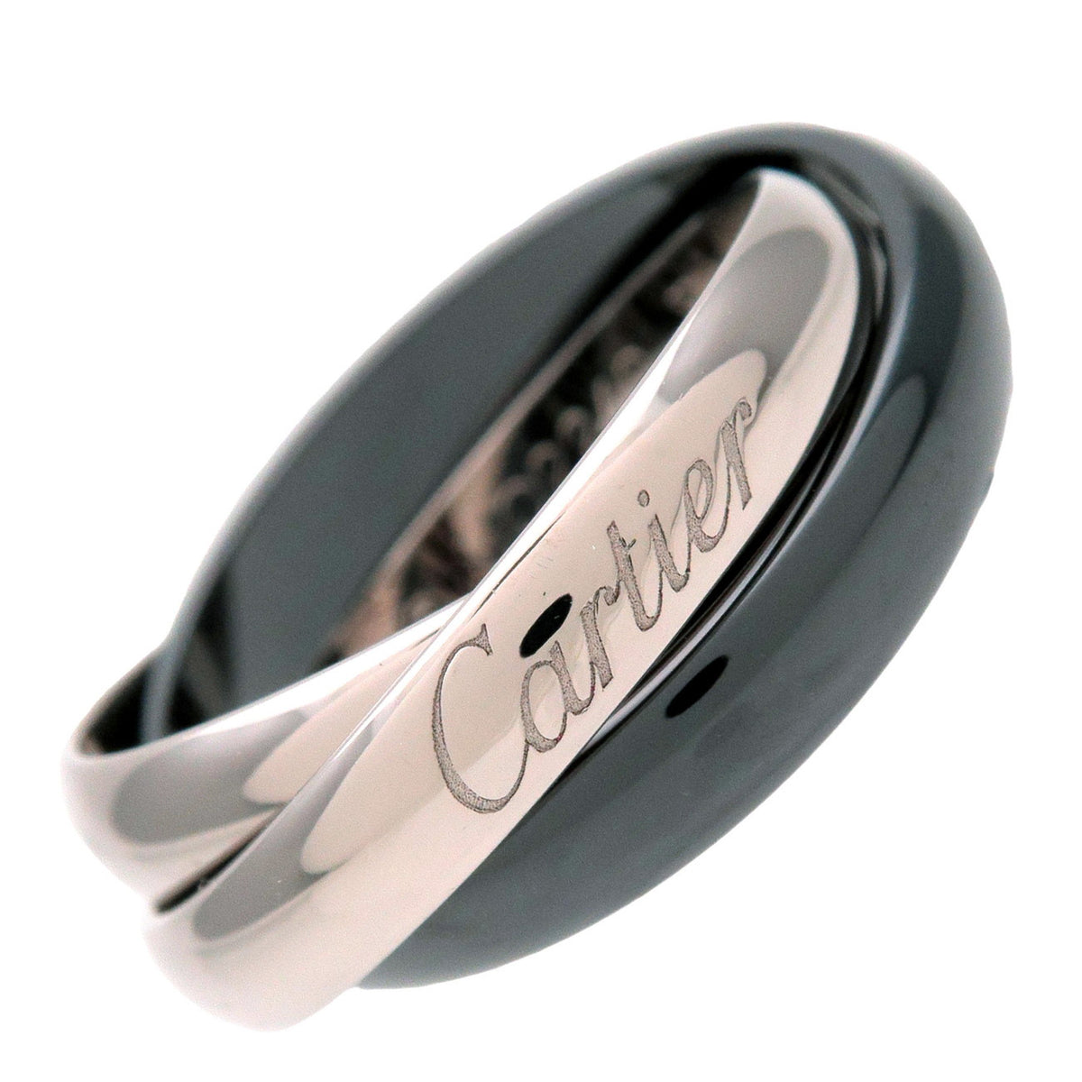 Cartier Cartier Trinity Ring MM K18 750WG Black Ceramic #51 US6