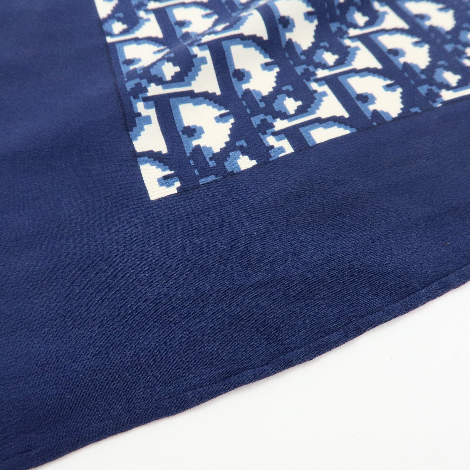 Christian Dior Trotter Silk 100% Scarf Navy White