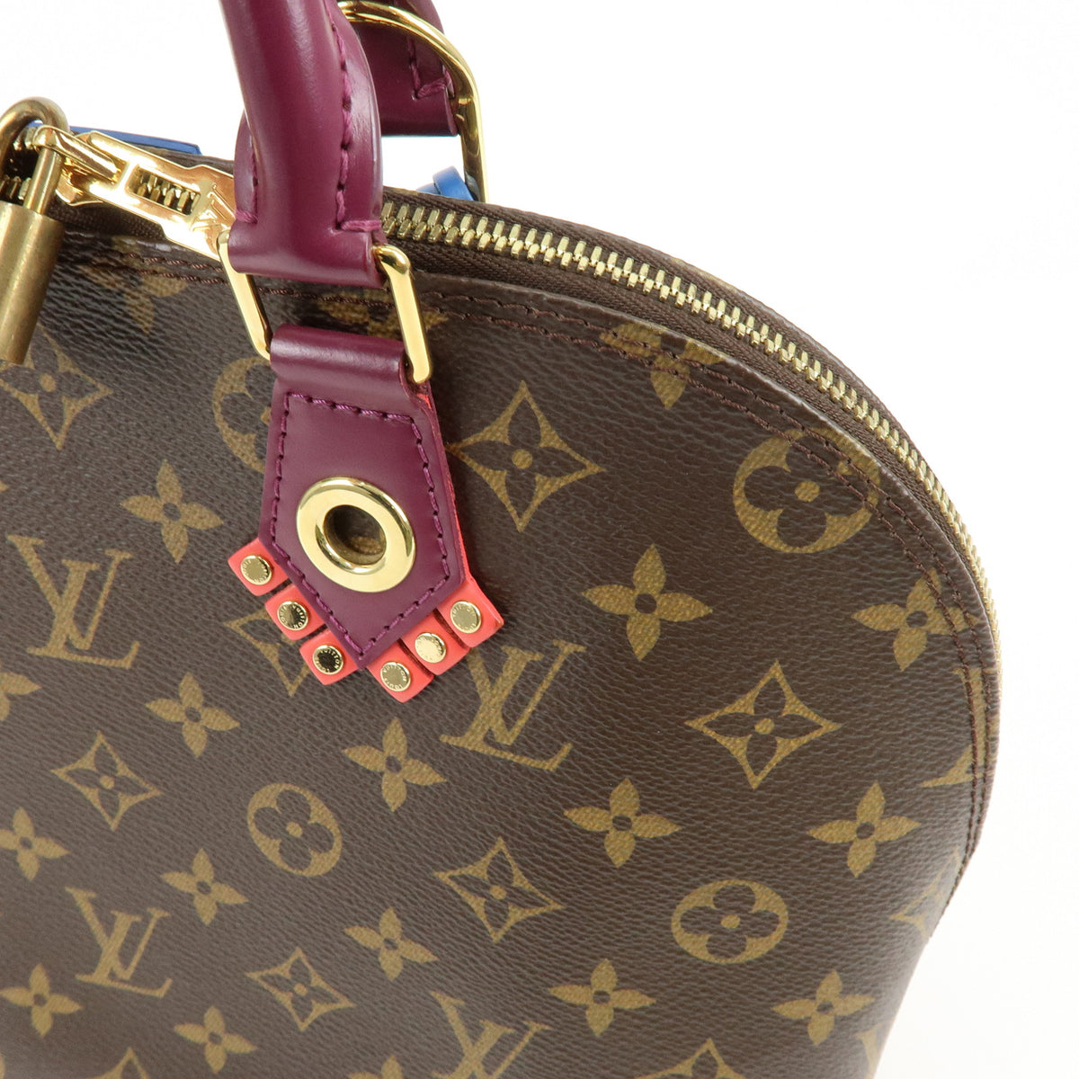 Louis Vuitton Monogram Totem Alma PM Hand Bag Brown Magenta M41662