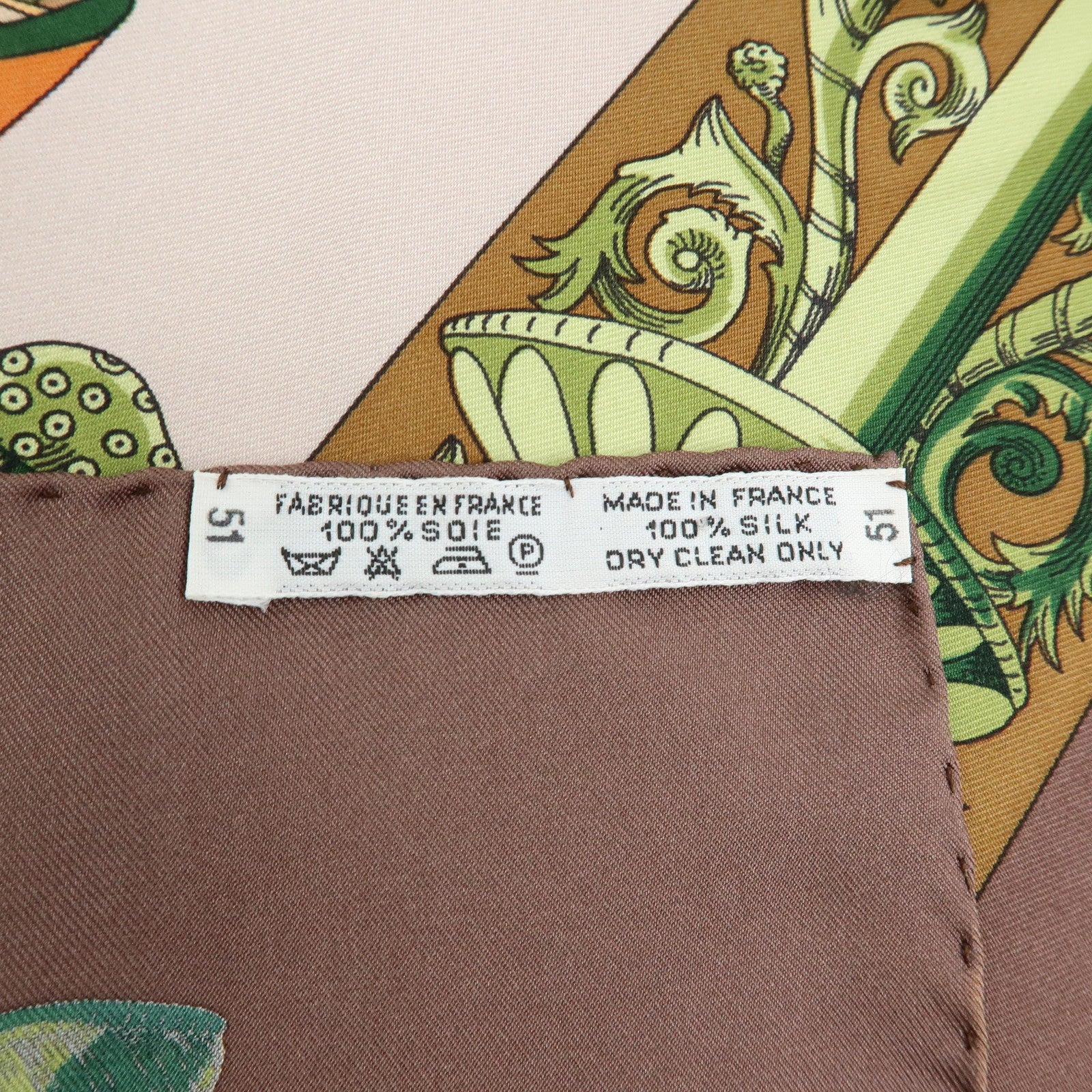 HERMES Carre 90 Silk 100% Scarf L ATLANTIDE Brown Blue Gold