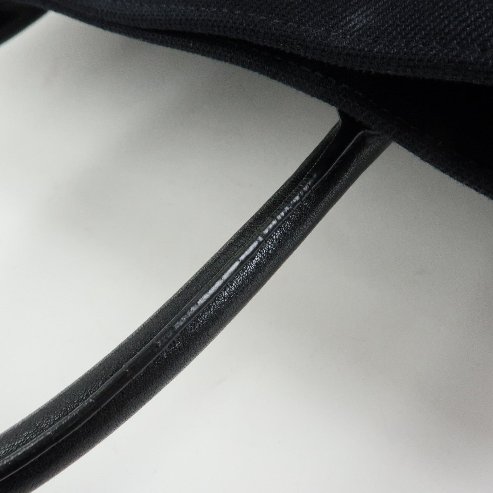 SAINT LAURENT PARIS Rive Gauche Canvas Leather Tote Bag Black 632539