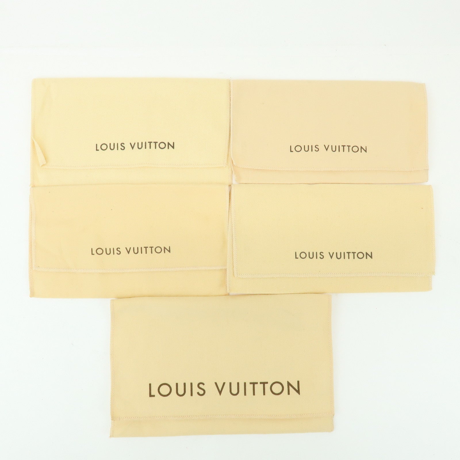 Loiuis Vuitton Set Of 20 Dust Bag Flap Style Beige