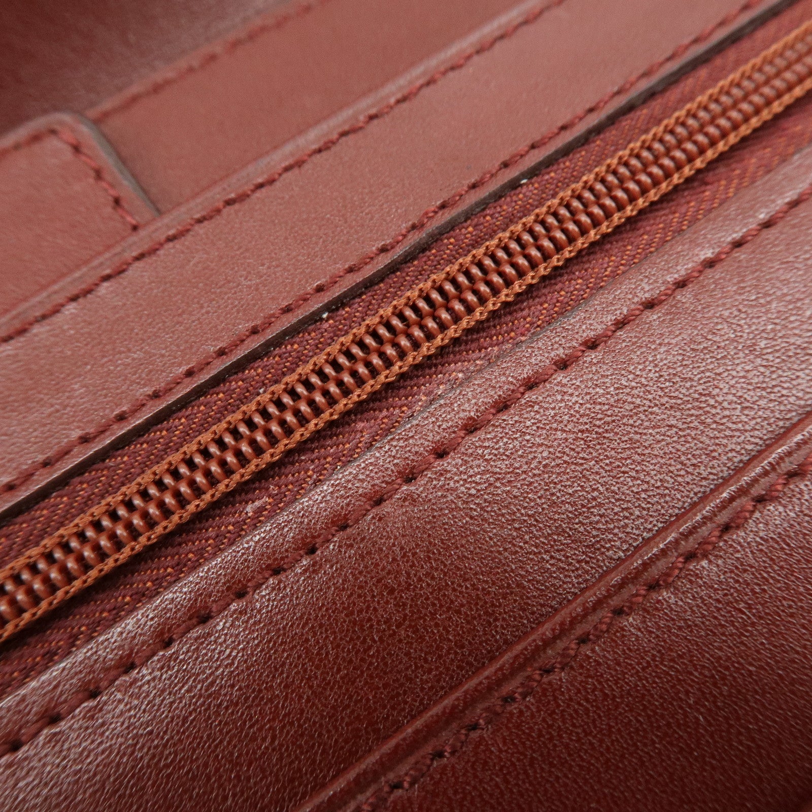 Cartier Must de Cartier Leather Clutch Bag Flat Pouch Bordeaux