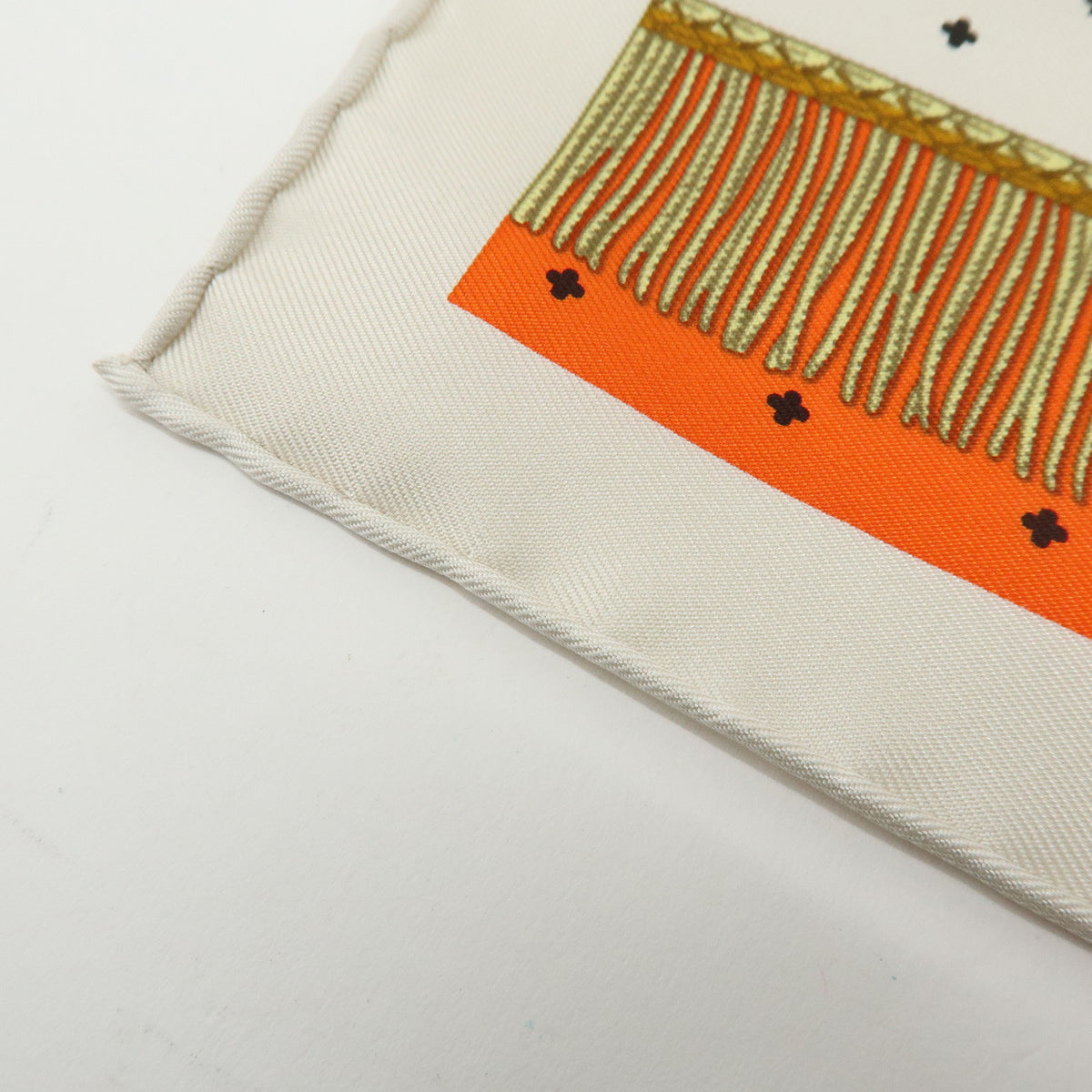 HERMES Carre 45 Gavroche Silk 100 % Scarf Poste et Cavalerie Orange