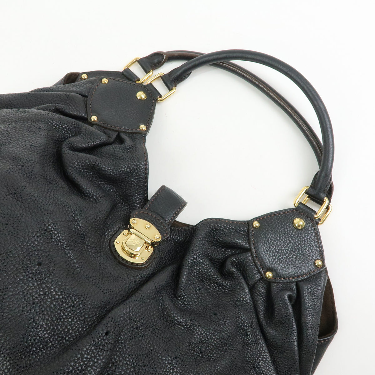 Louis Vuitton Monogram Mahina XL Leather Shoulder Hand Bag Noir M95547