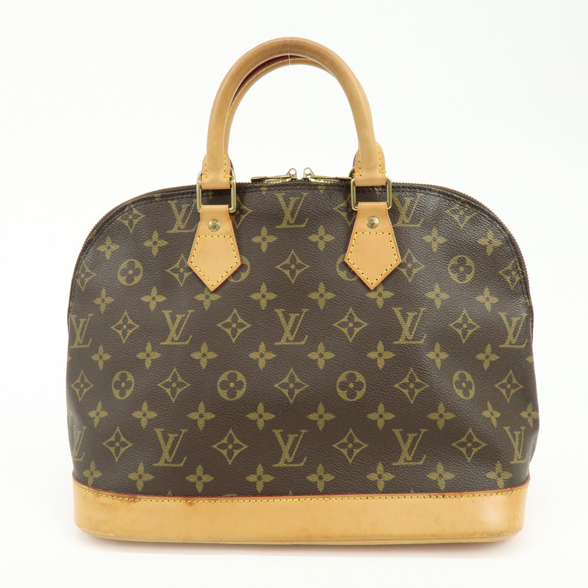 Louis Vuitton Monogram Alma Canvas Leather Hand Bag Brown M51130