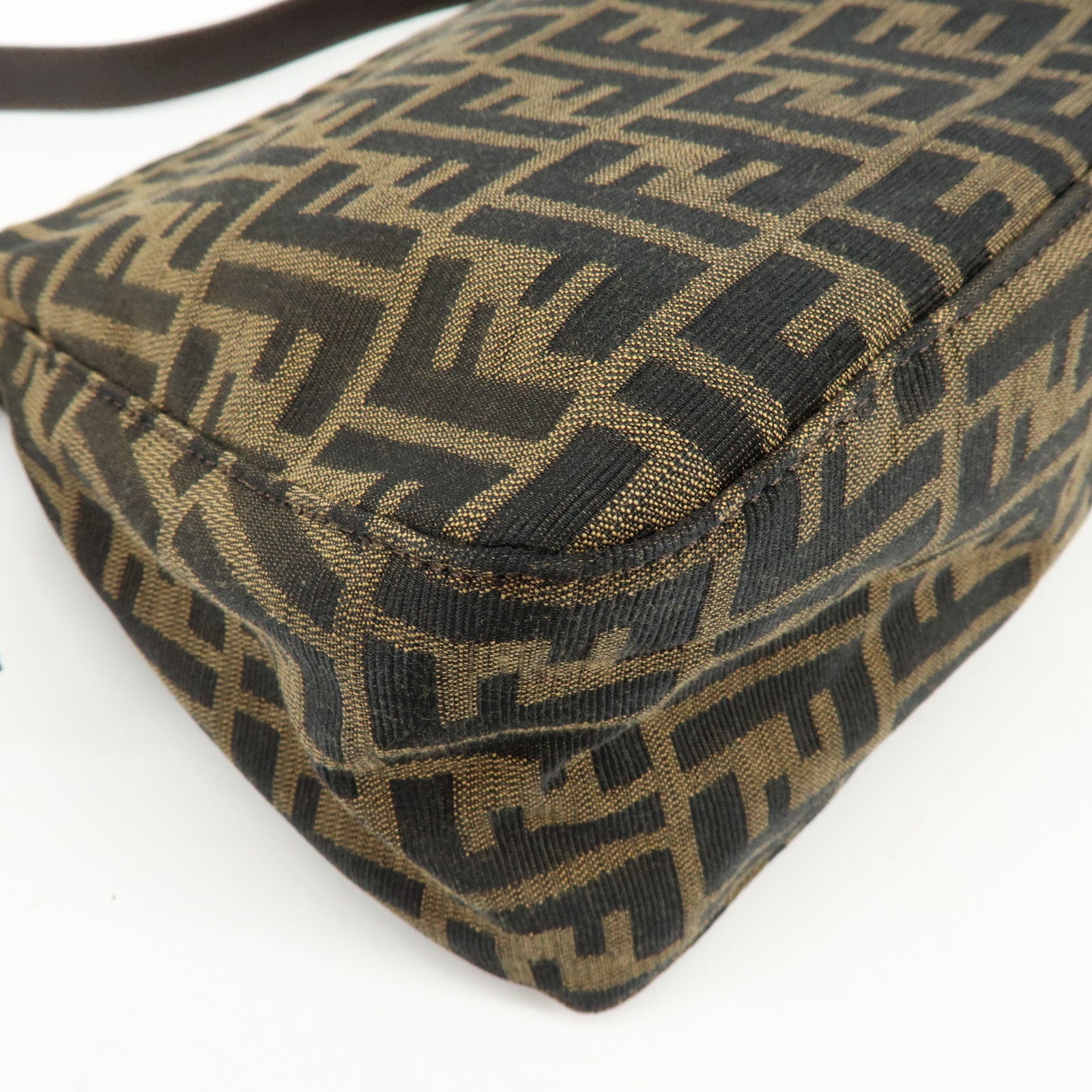 FENDI Mamma Baguette Zucca Canvas Leather Shoulder Bag Hand Bag 26325