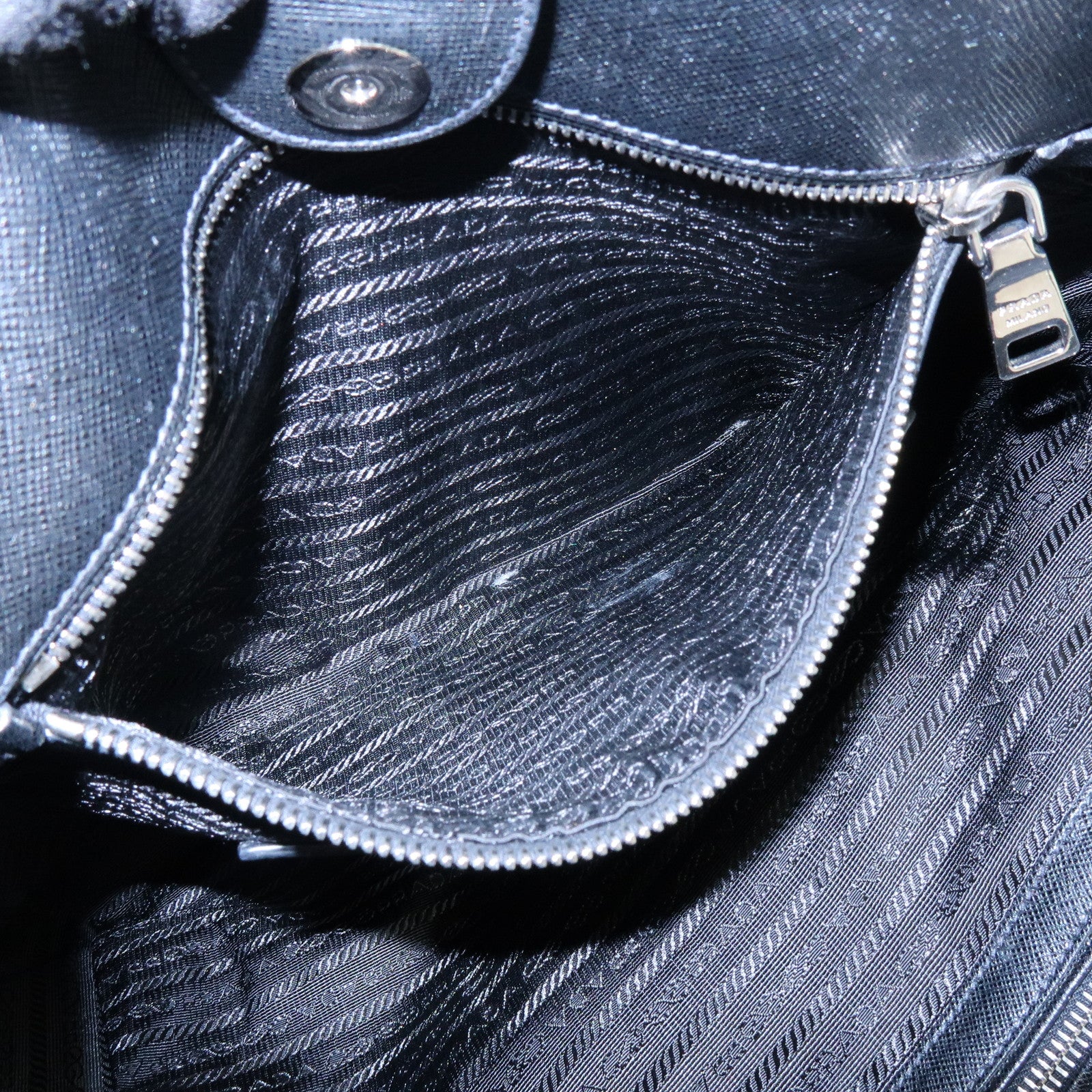 PRADA Triangle Logo Saffiano Leather 2Way Bag Shoulder Bag Black BN2666