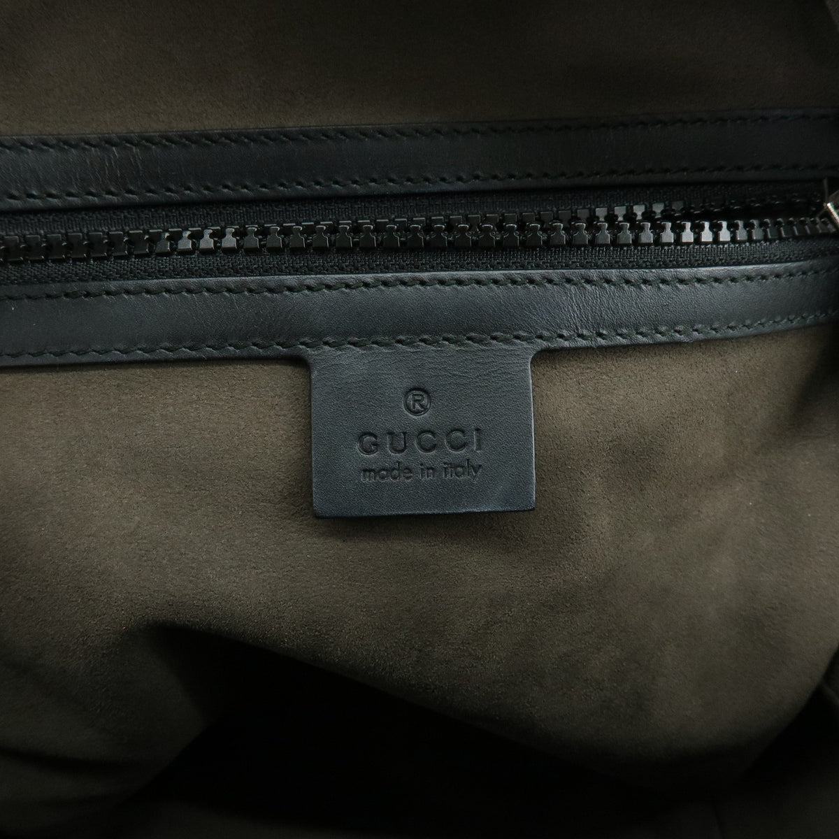 GUCCI GG Supreme Canvas Leather Backpack Rucksack Beige Black 429020