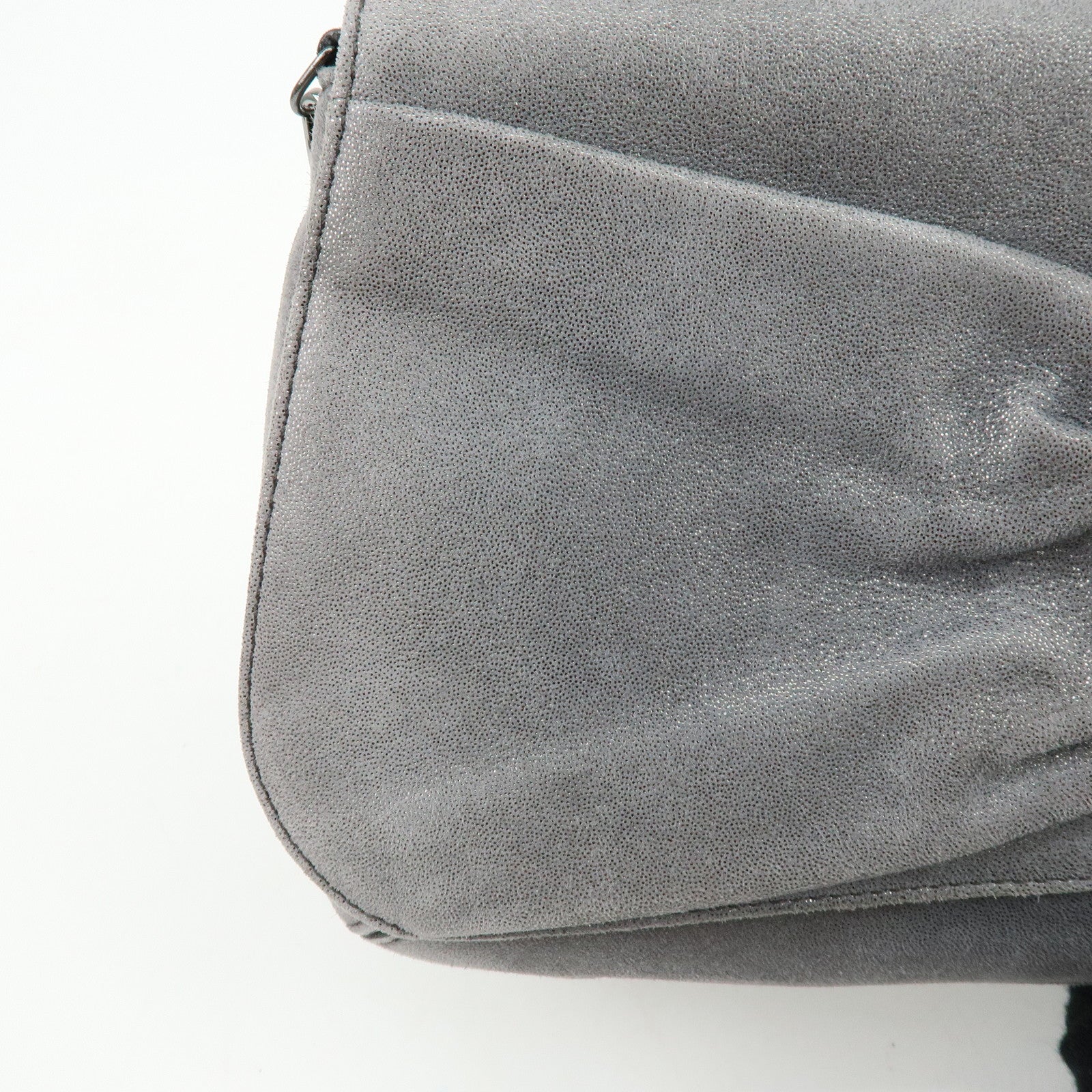Ferragamo Vara Ribbon Leather Shoulder Bag Clutch Bag Metallic Gray