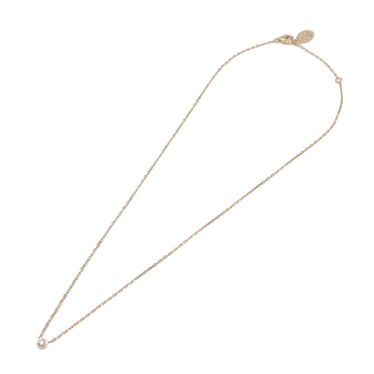 Cartier D'amour 1P Diamond Necklace SM K18 750YG Yellow Gold