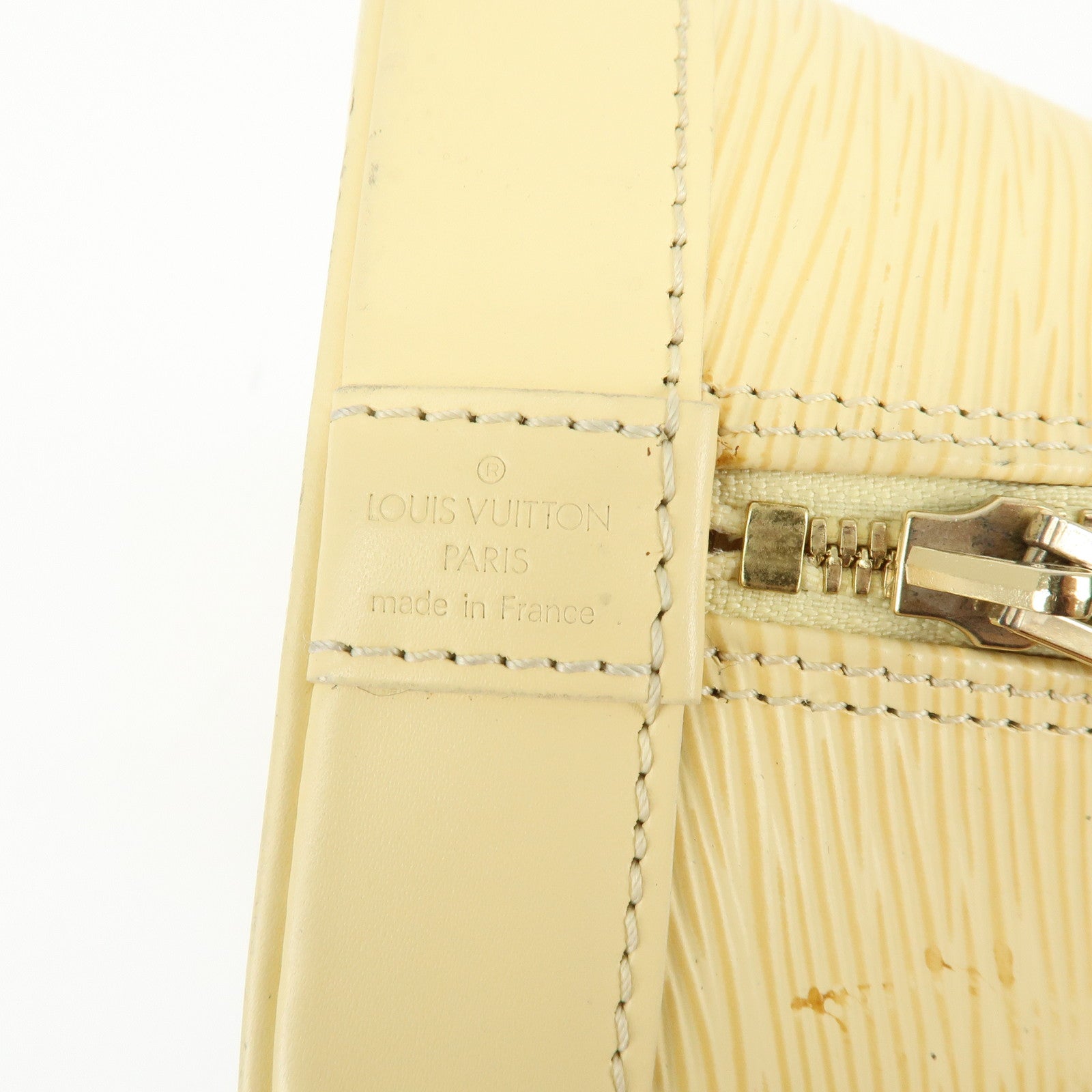 Louis Vuitton Epi Alma Leather Hand Bag Vanilla Light Yellow M5214A