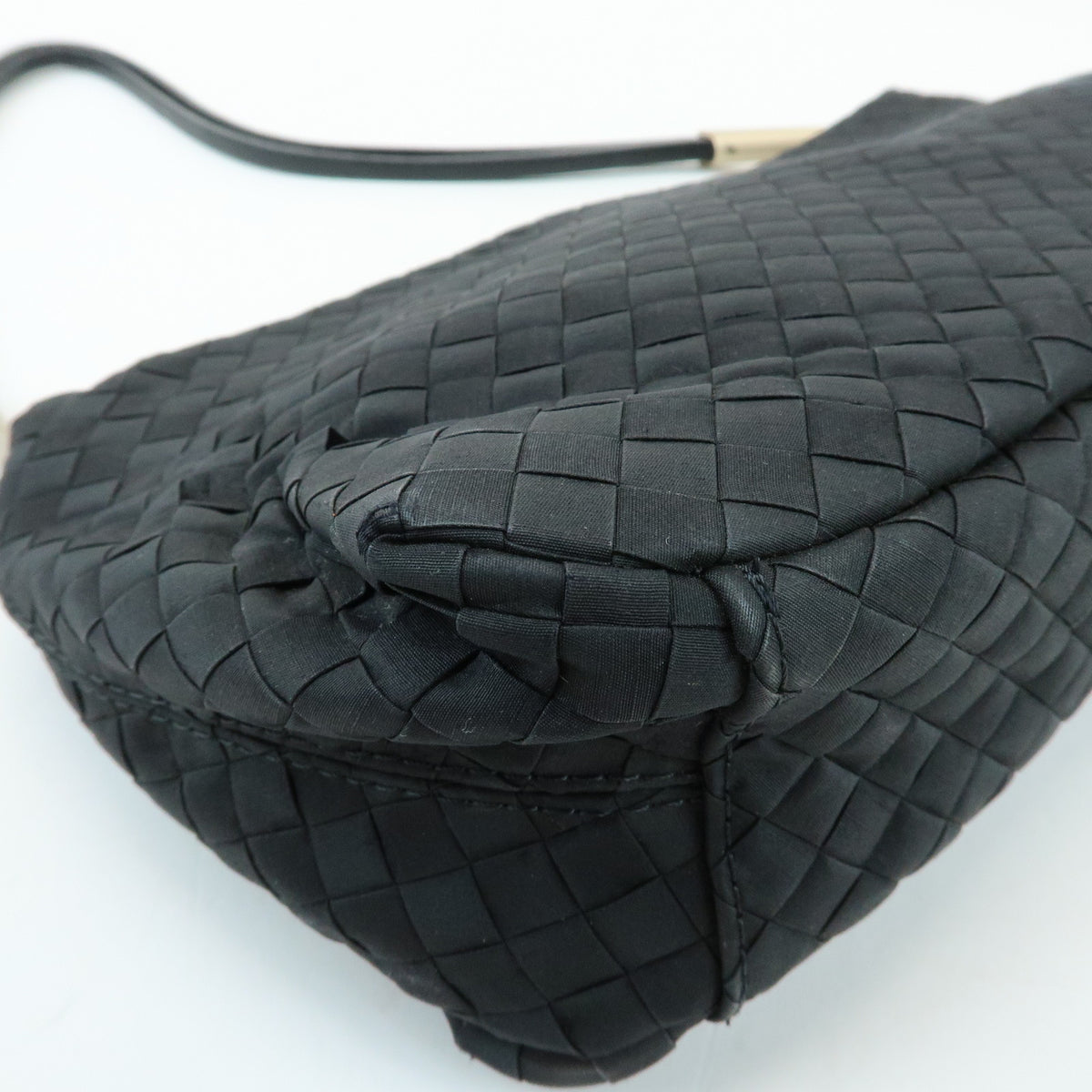 BOTTEGA VENETA Intrecciato Nylon Leather Shoulder Bag Hand Bag Black