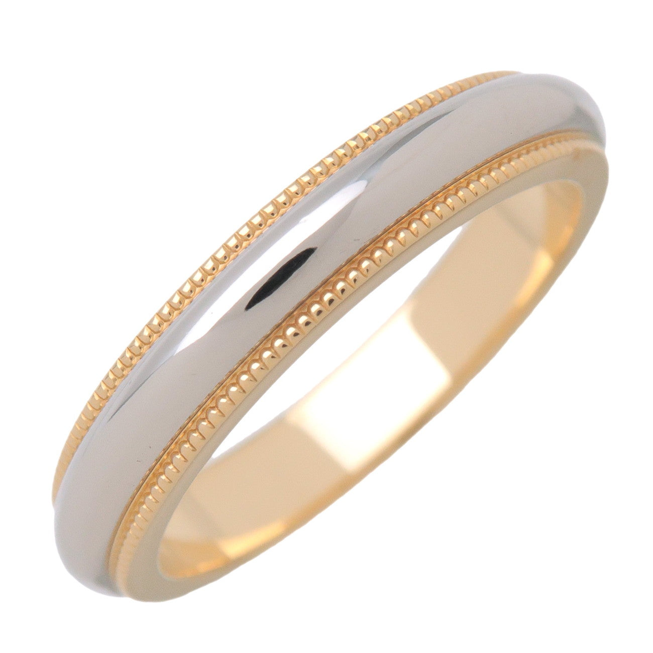 TiTiffany & Co Milgrain Band Ring PT950 K18 750YG US5 EU49