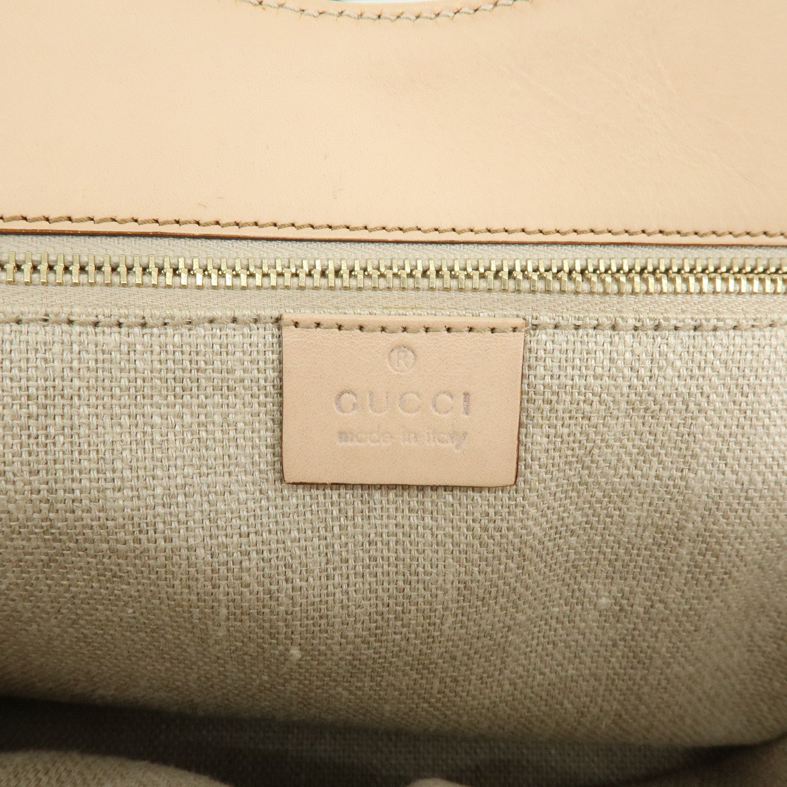 GUCCI Bamboo Flora Canvas Leather Hand Bag Multicolor Beige 137395